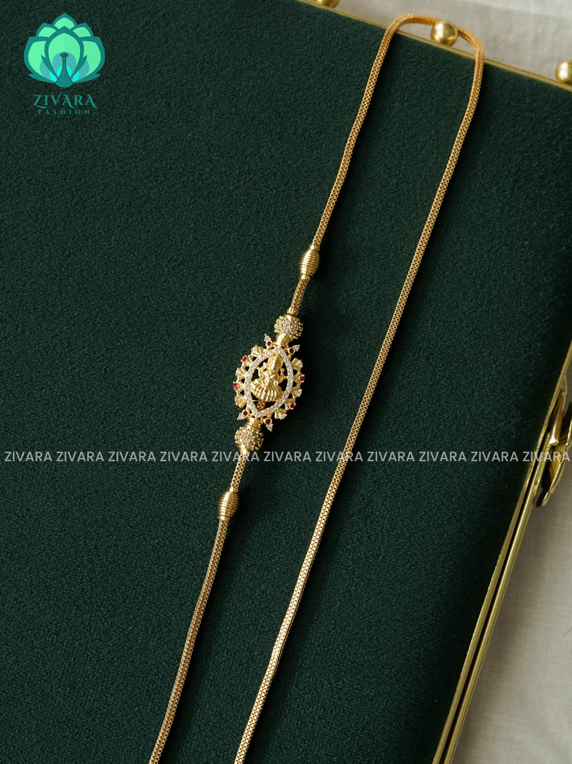 TRENDING TEMPLE MOGAPU CHAIN 24"inches - Traditional south indian premium neckwear - Zivara Fashion- latest jewellery design