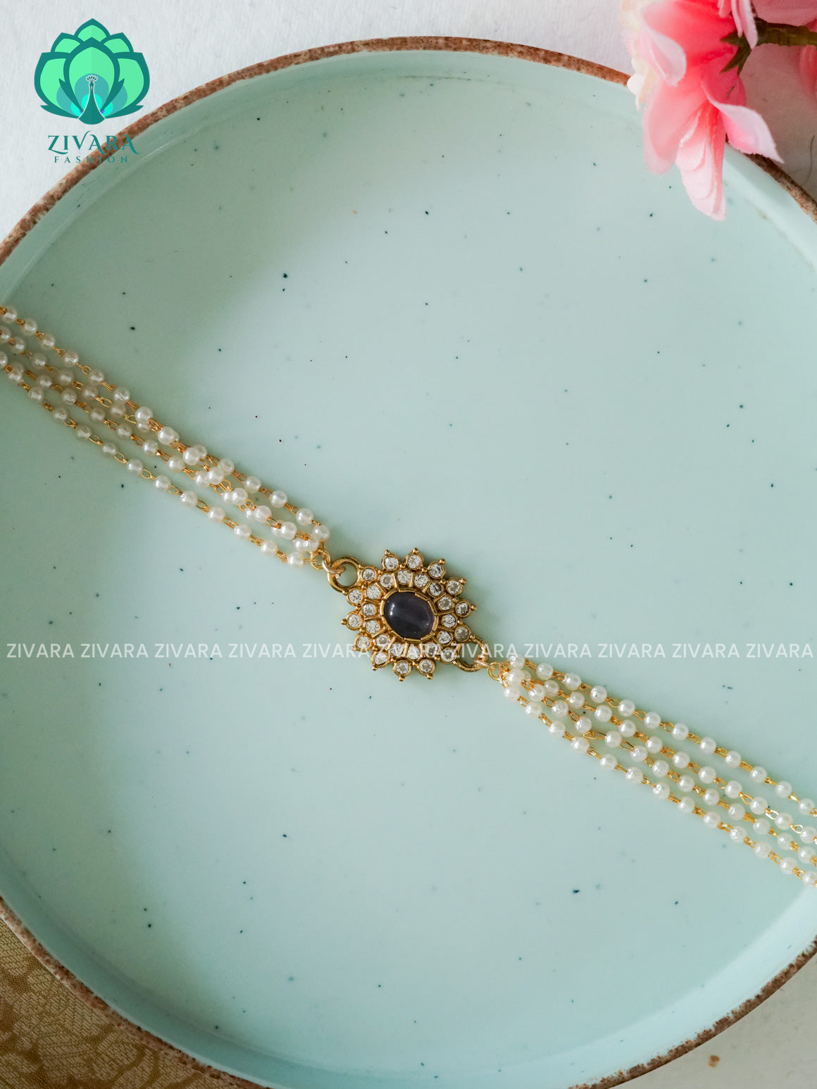 PURPLE HANDMADE OVAL PEARL NECKSET - HANDMADE COLLECTION WITHOUT EARRINGS- LATEST JEWELLERY COLLECTION