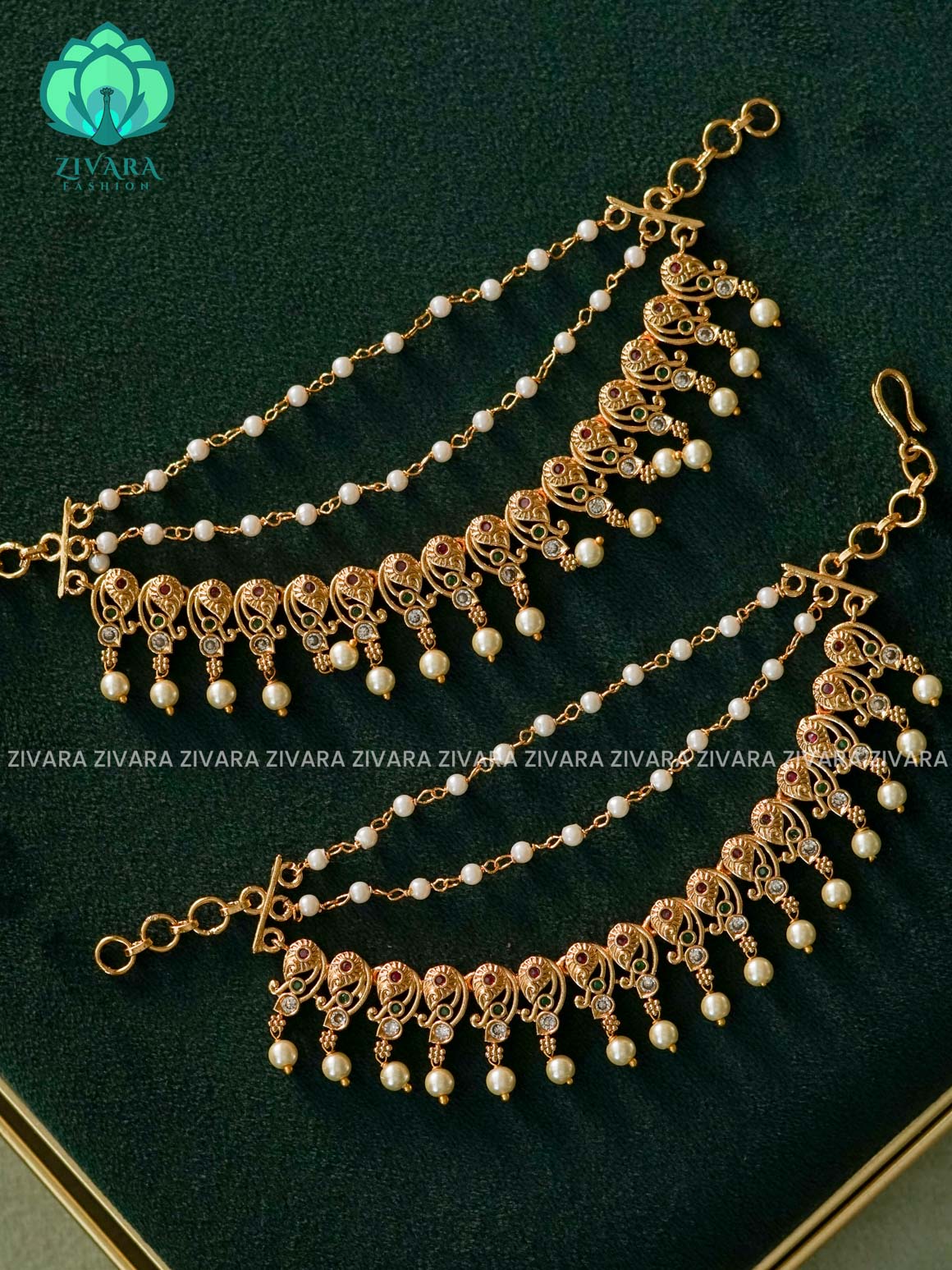 3 layer earchains/maatals- bridal accessory- zivara fashion-latest jewellery collection
