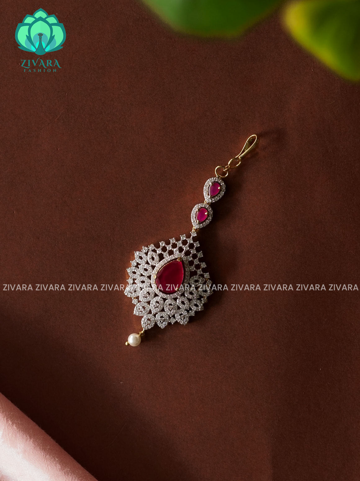 AD RUBY  - Bridal maang tikka, chutti- bridal head accessory- latest bridal collection - Zivara fashion