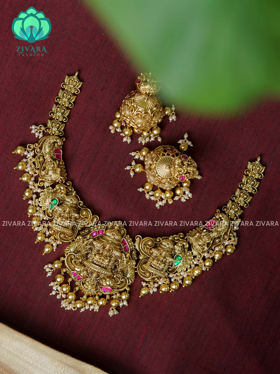 3D JADAU NECKWEAR  BRIDAL -Traditional south indian premium neckwear with earrings- Zivara Fashion- latest jewellery design.