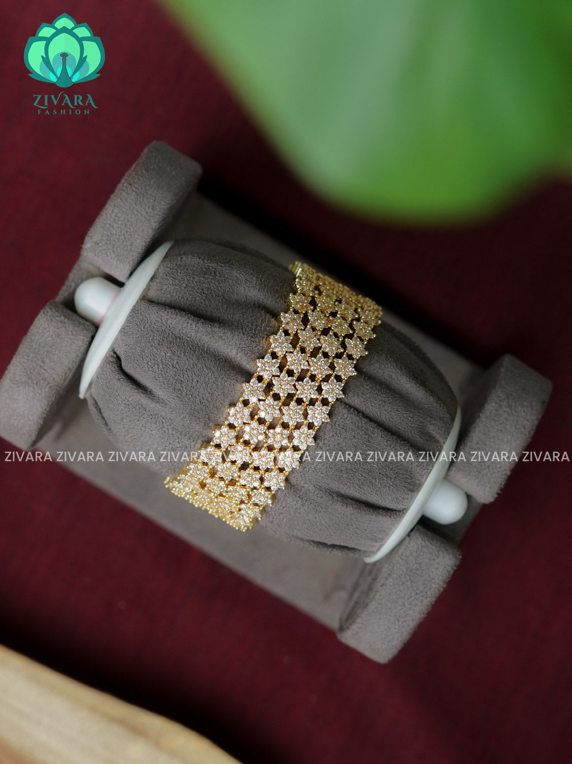 4 piece MICRO polish designer bangles with cz stones-latest bangles collection