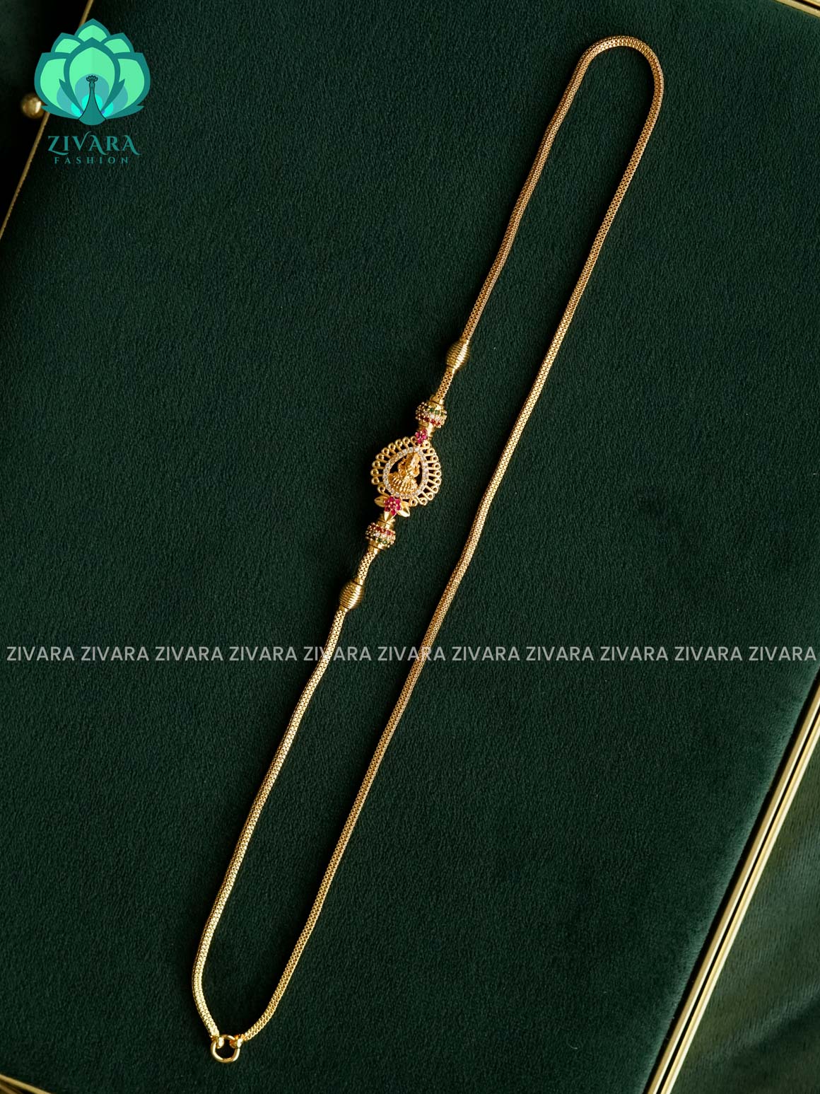 TRENDING TEMPLE MOGAPU CHAIN 24" - Traditional south indian premium neckwear - Zivara Fashion- latest jewellery design