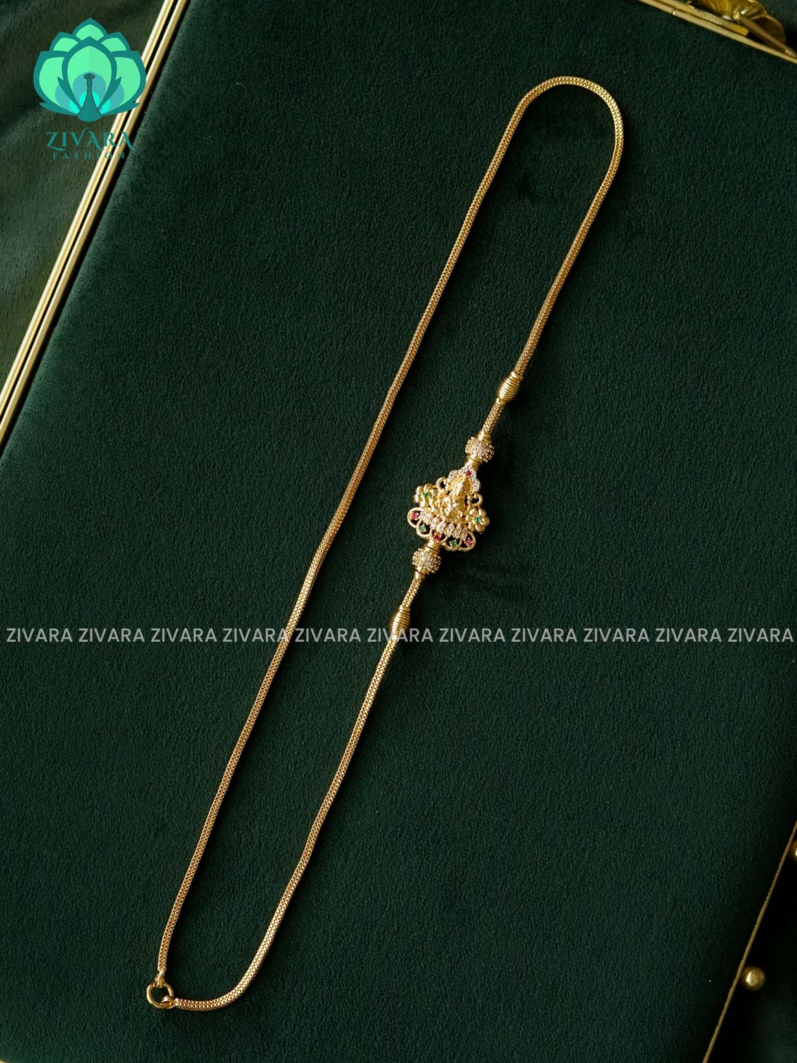 TRENDING TEMPLE MOGAPU CHAIN 24" - Traditional south indian premium neckwear - Zivara Fashion- latest jewellery design