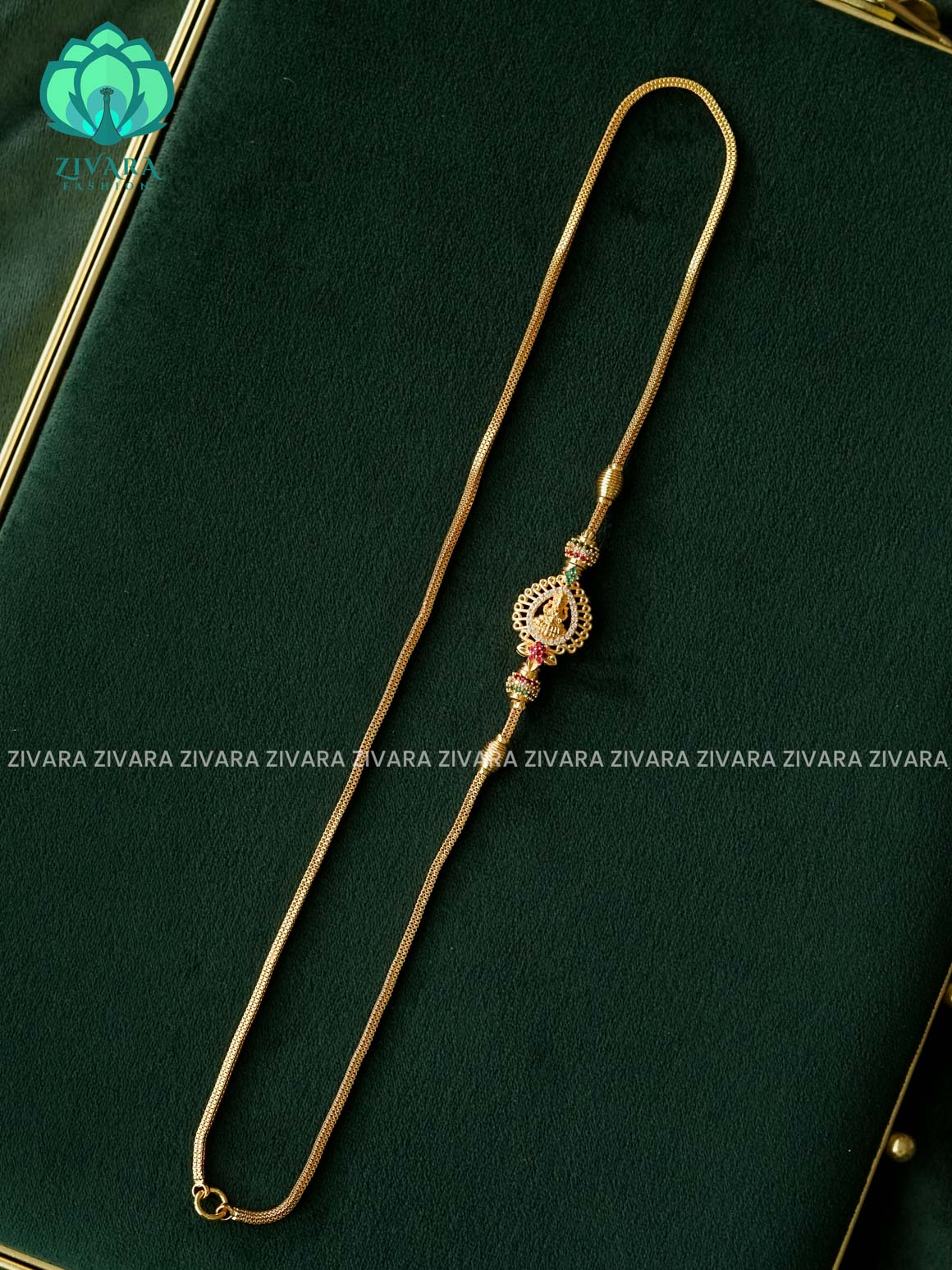 TRENDING TEMPLE MOGAPU CHAIN 24" - Traditional south indian premium neckwear - Zivara Fashion- latest jewellery design
