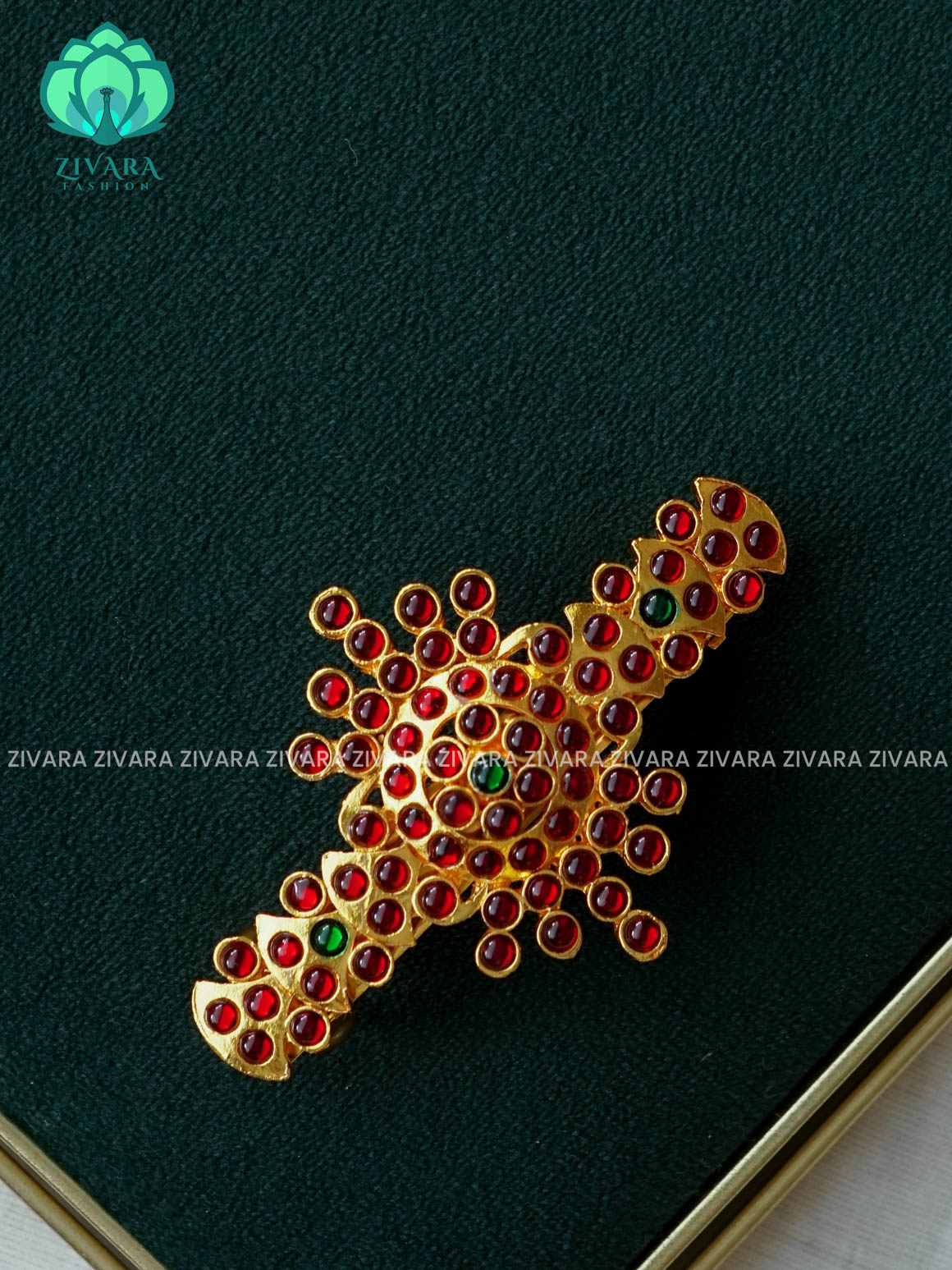 RED AND GREEN- KEMP HAIRCLIP - RETURN GIFT OPTIONS -TRADITIONAL HAIR ACCESSORIES - ZIVARA FASHION