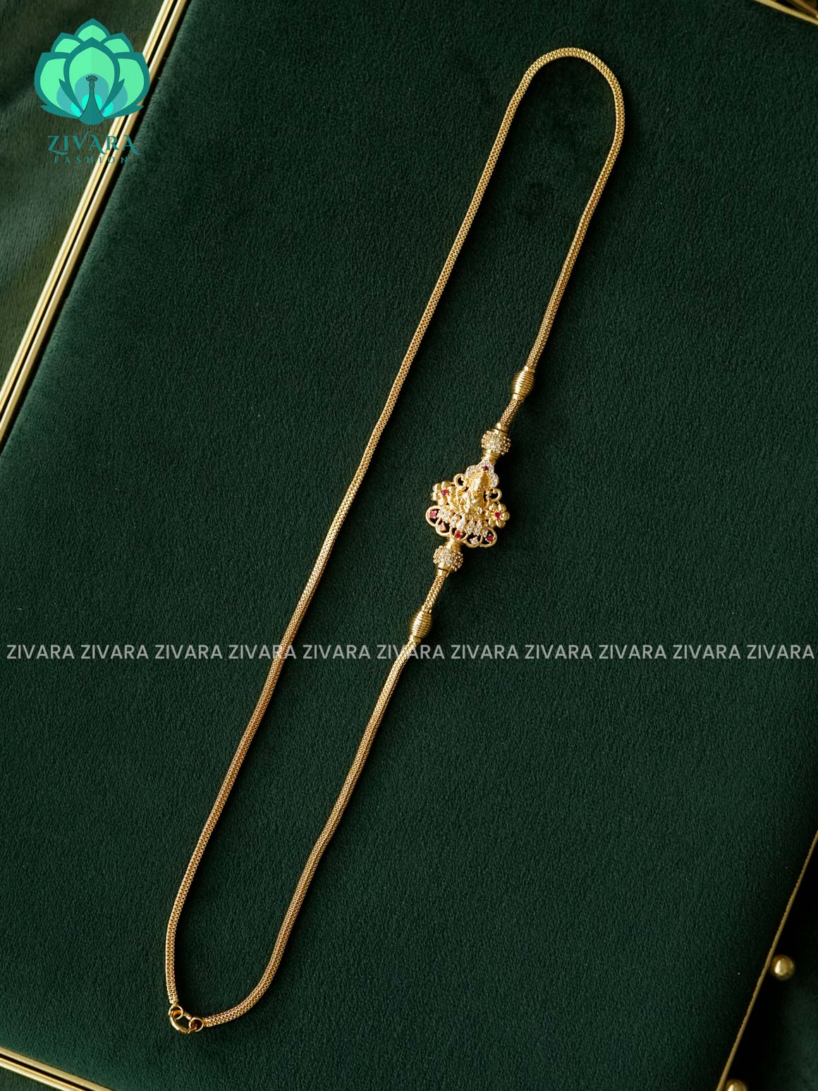TRENDING TEMPLE MOGAPU CHAIN 24" - Traditional south indian premium neckwear - Zivara Fashion- latest jewellery design