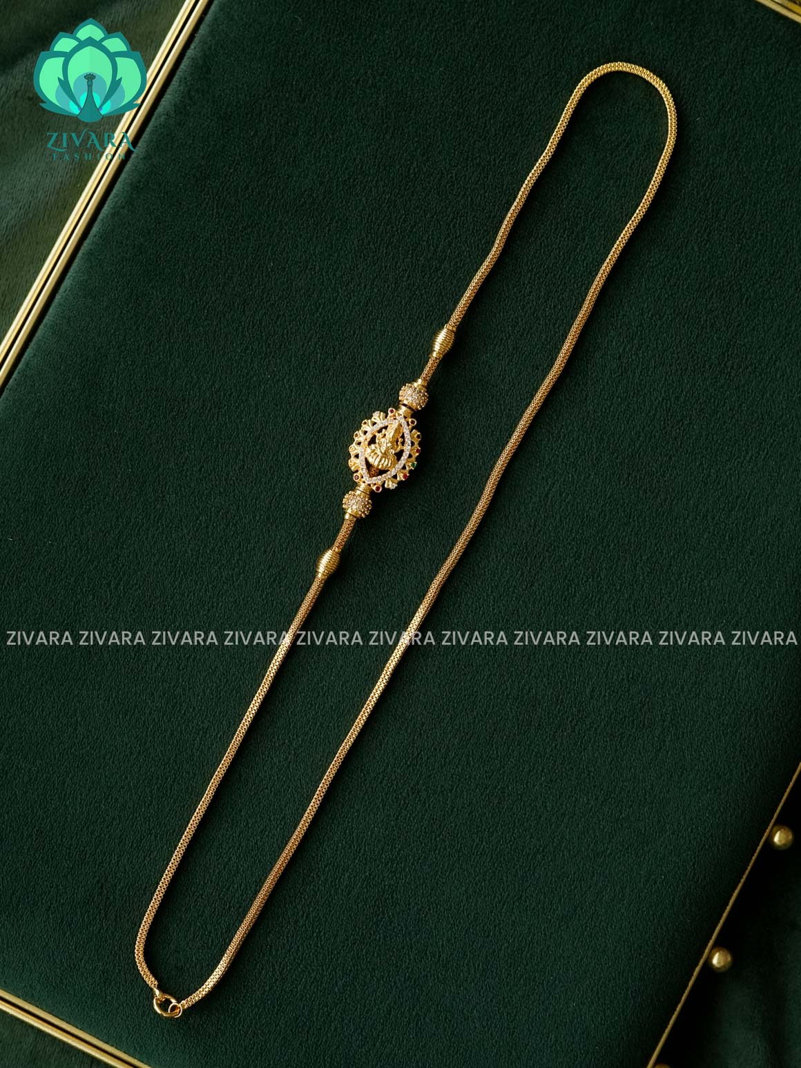 TRENDING TEMPLE MOGAPU CHAIN 24" - Traditional south indian premium neckwear - Zivara Fashion- latest jewellery design