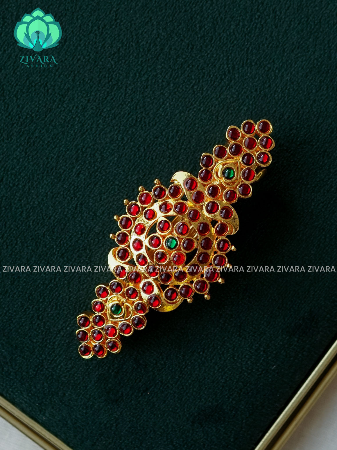 RED AND GREEN- KEMP HAIRCLIP - RETURN GIFT OPTIONS -TRADITIONAL HAIR ACCESSORIES - ZIVARA FASHION