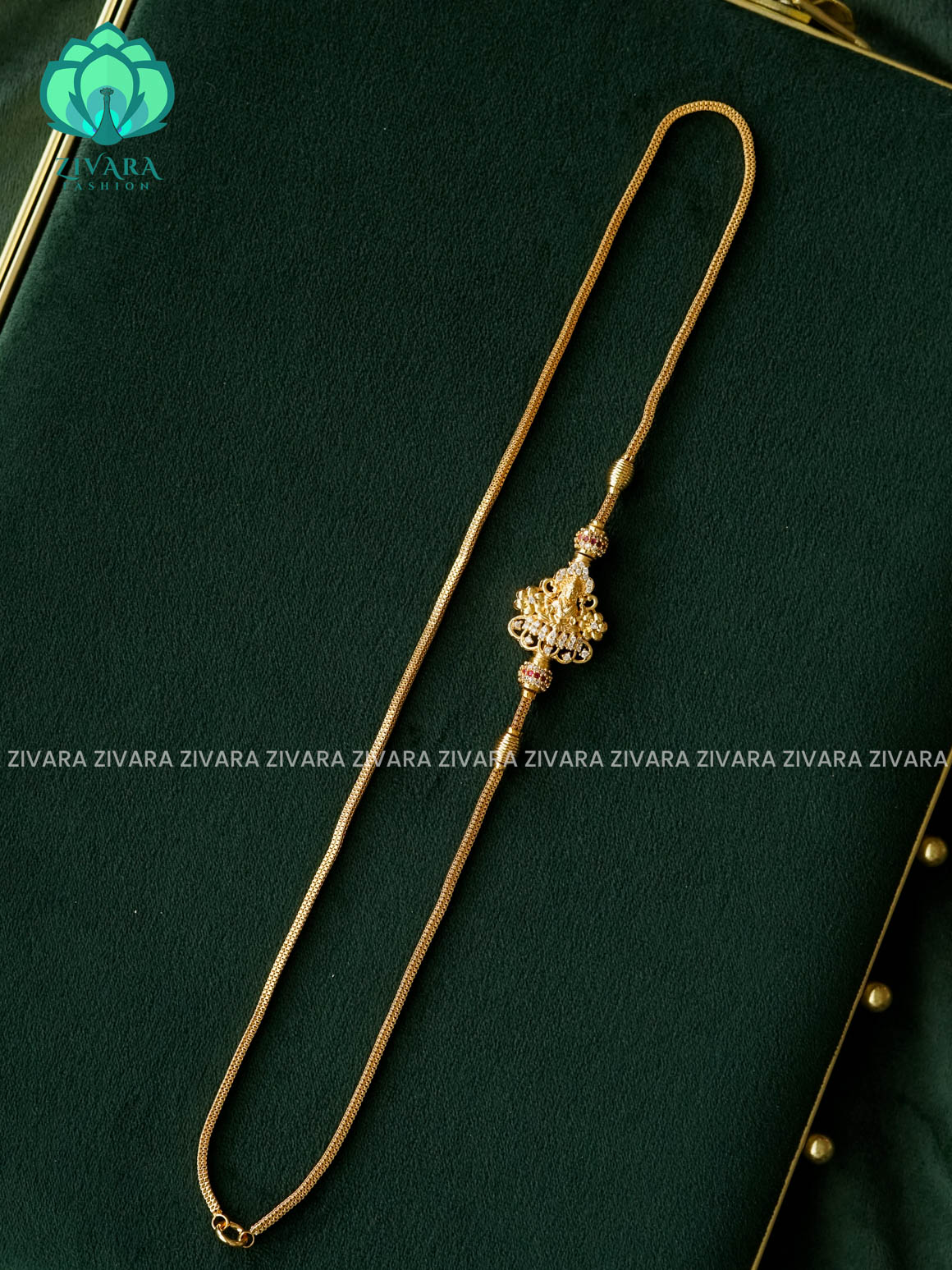 TRENDING TEMPLE MOGAPU CHAIN 24" - Traditional south indian premium neckwear - Zivara Fashion- latest jewellery design