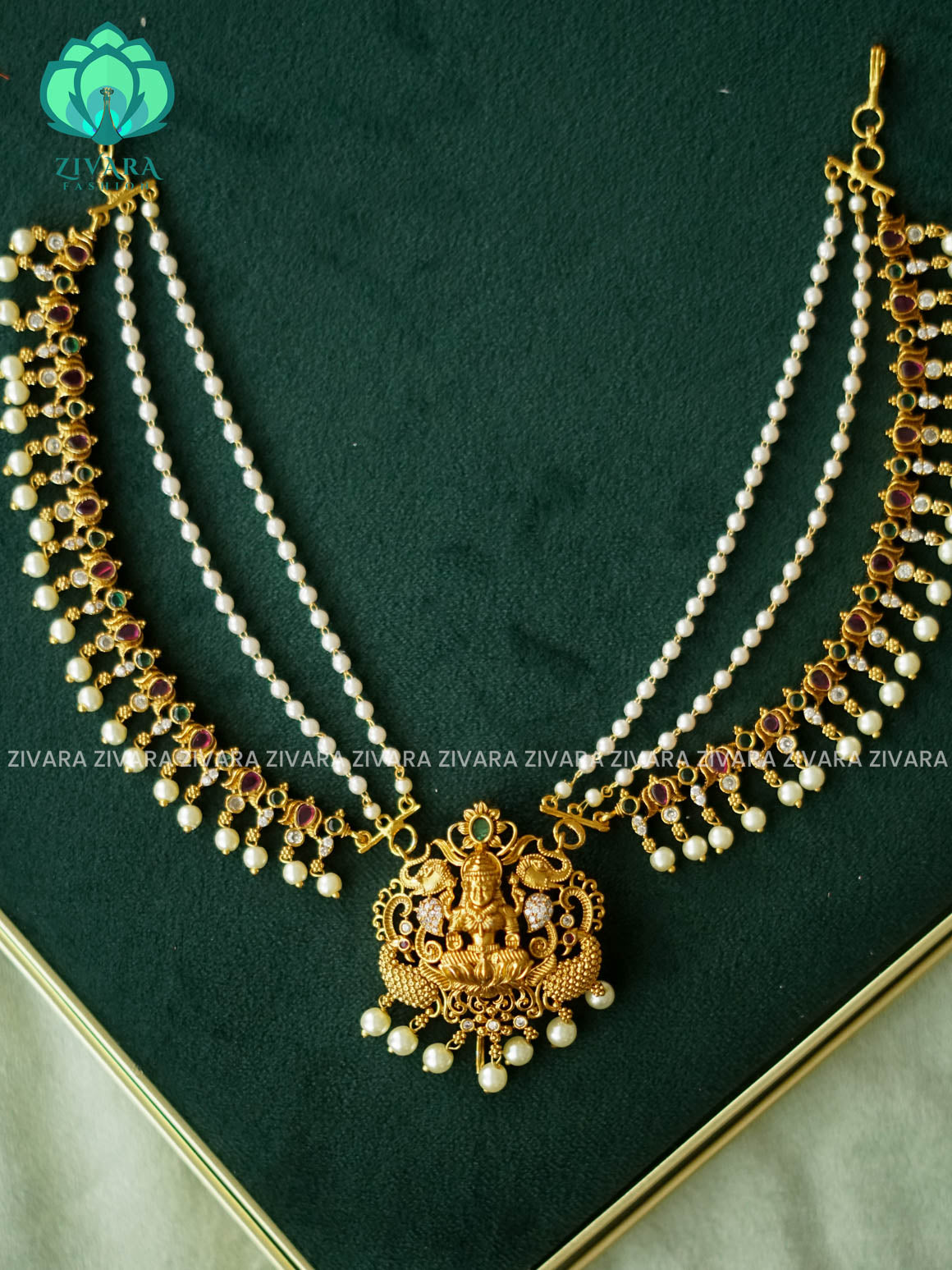 TEMPLE JADABILLA WITH 3 layer COIN earchains/maatals- bridal accessory- zivara fashion-latest jewellery collection