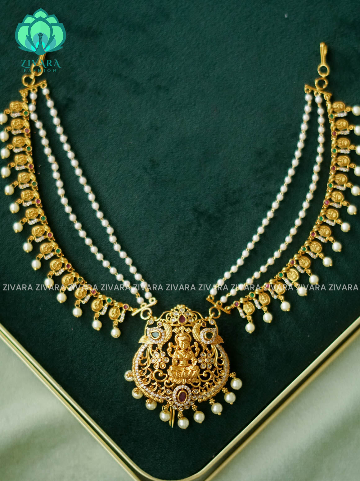 TEMPLE JADABILLA WITH 3 layer COIN earchains/maatals- bridal accessory- zivara fashion-latest jewellery collection