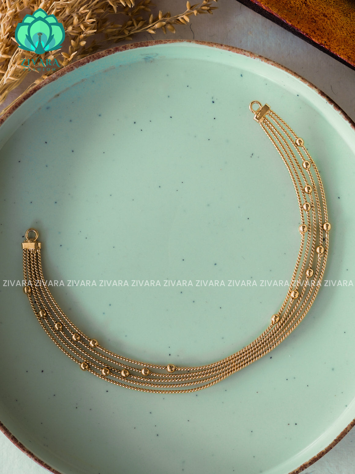 GOLD HASLI -PREMIUM SUBTLE GOLD FINISH  stylish and minimal elegant neckwear with earrings- Zivara Fashion