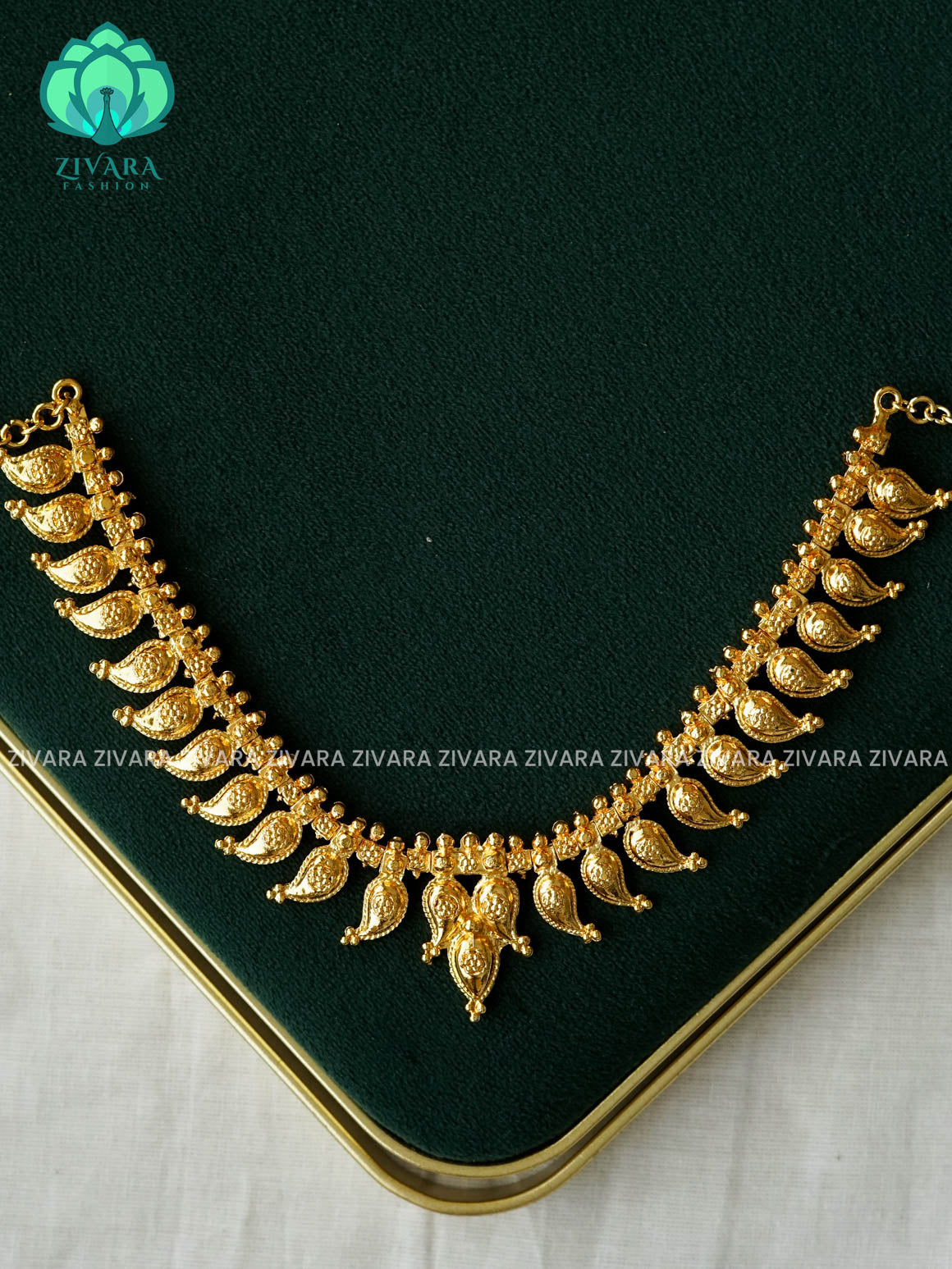MANGO  Traditional south indian premium neckwear with earrings- Zivara Fashion- latest jewellery desigN