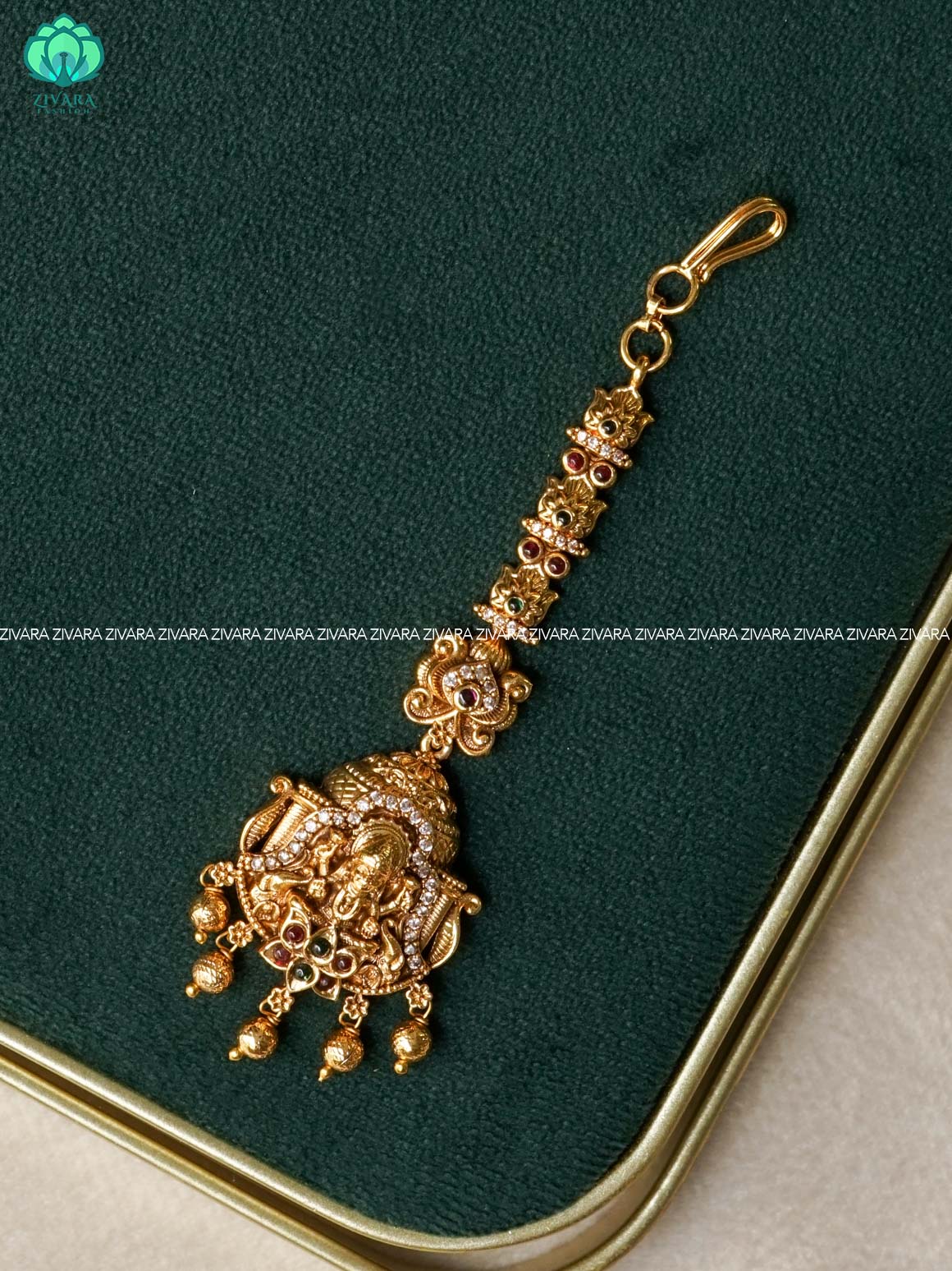 VINTAGE TEMPLE TIKKA/CHUTTI -  bridal head accessory- latest bridal collection - Zivara fashion