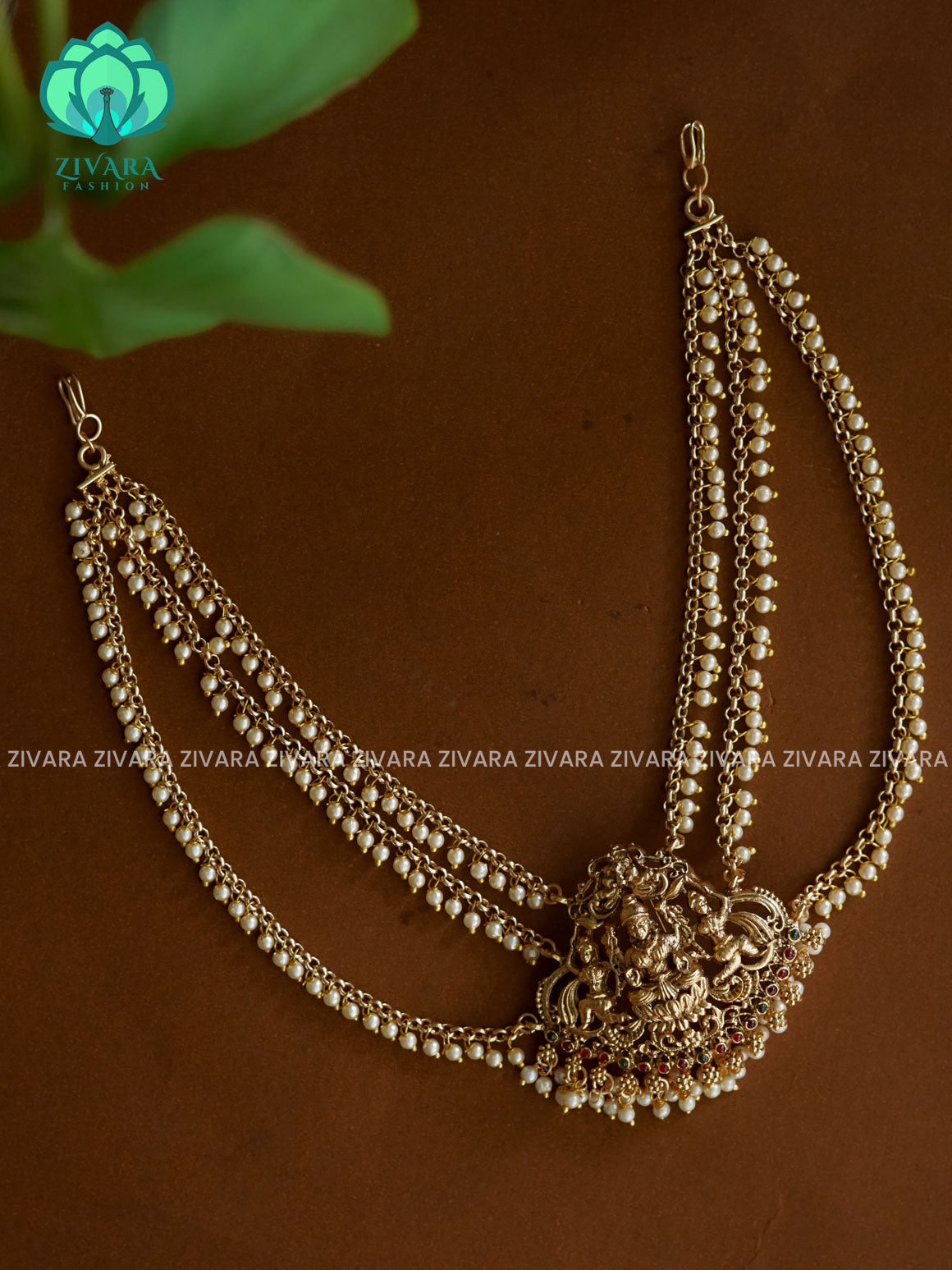 RUBY AND GREEN - Trending normal matte annapakshi bunpin with pearl maatal- latest bridal jewellery- Zivara fashion