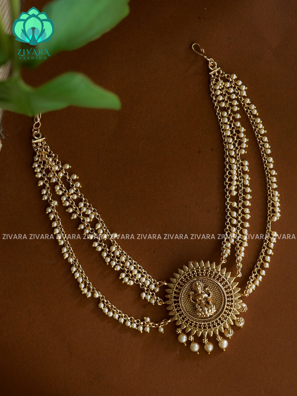 RUBY AND GREEN - Trending normal matte annapakshi bunpin with pearl maatal- latest bridal jewellery- Zivara fashion