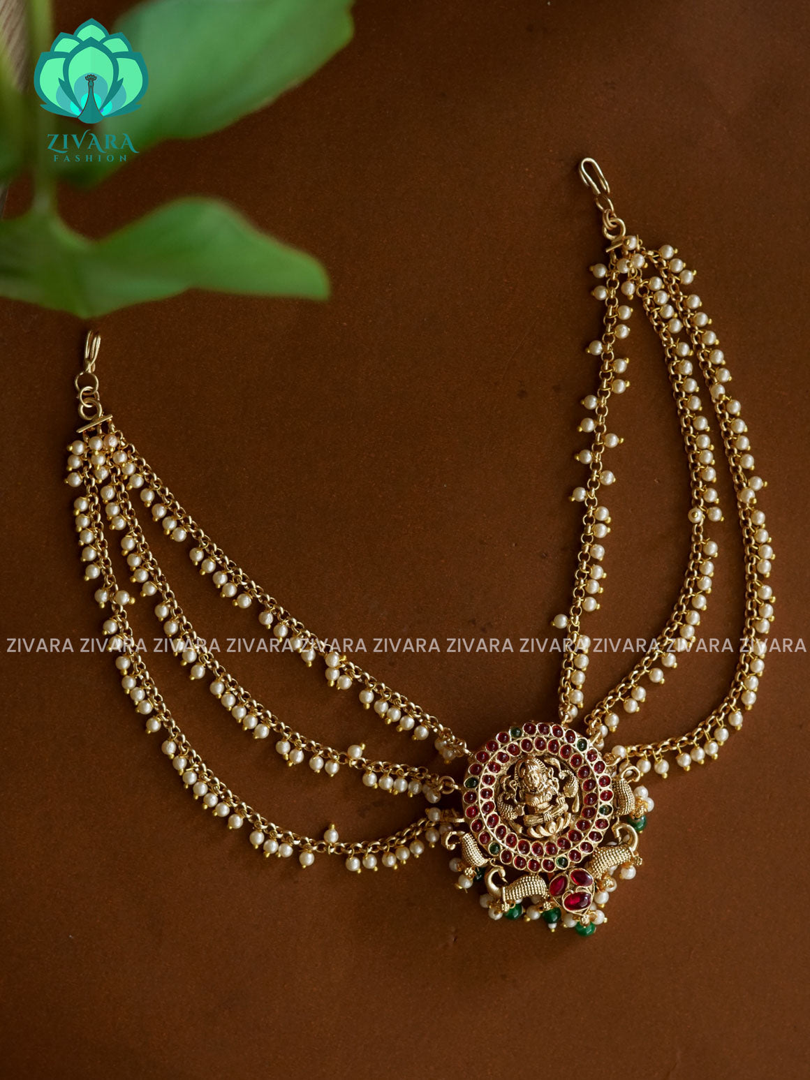 RUBY AND GREEN - Trending normal matte annapakshi bunpin with pearl maatal- latest bridal jewellery- Zivara fashion