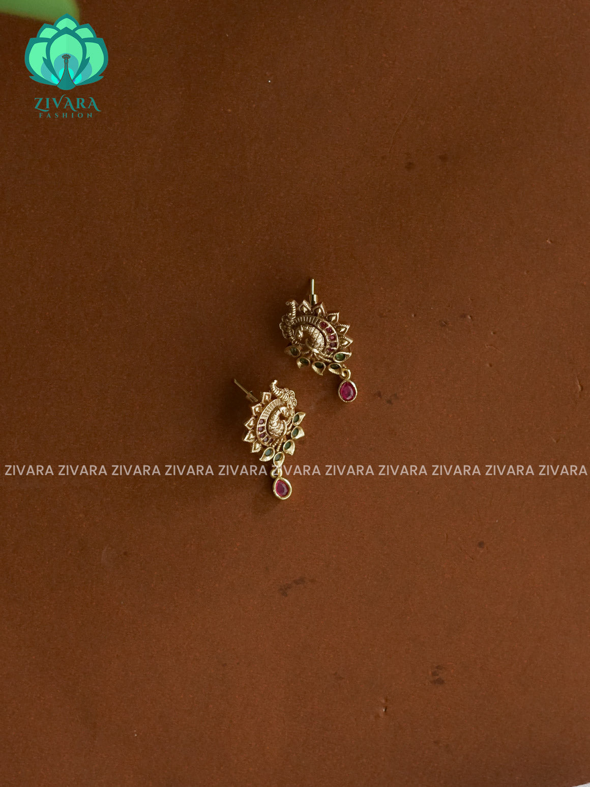 PEACOCK SMALL SIZE   - TRADITIONAL PREMIUM MATTE  polish BALI- latest jewellery collection- zivara fashion