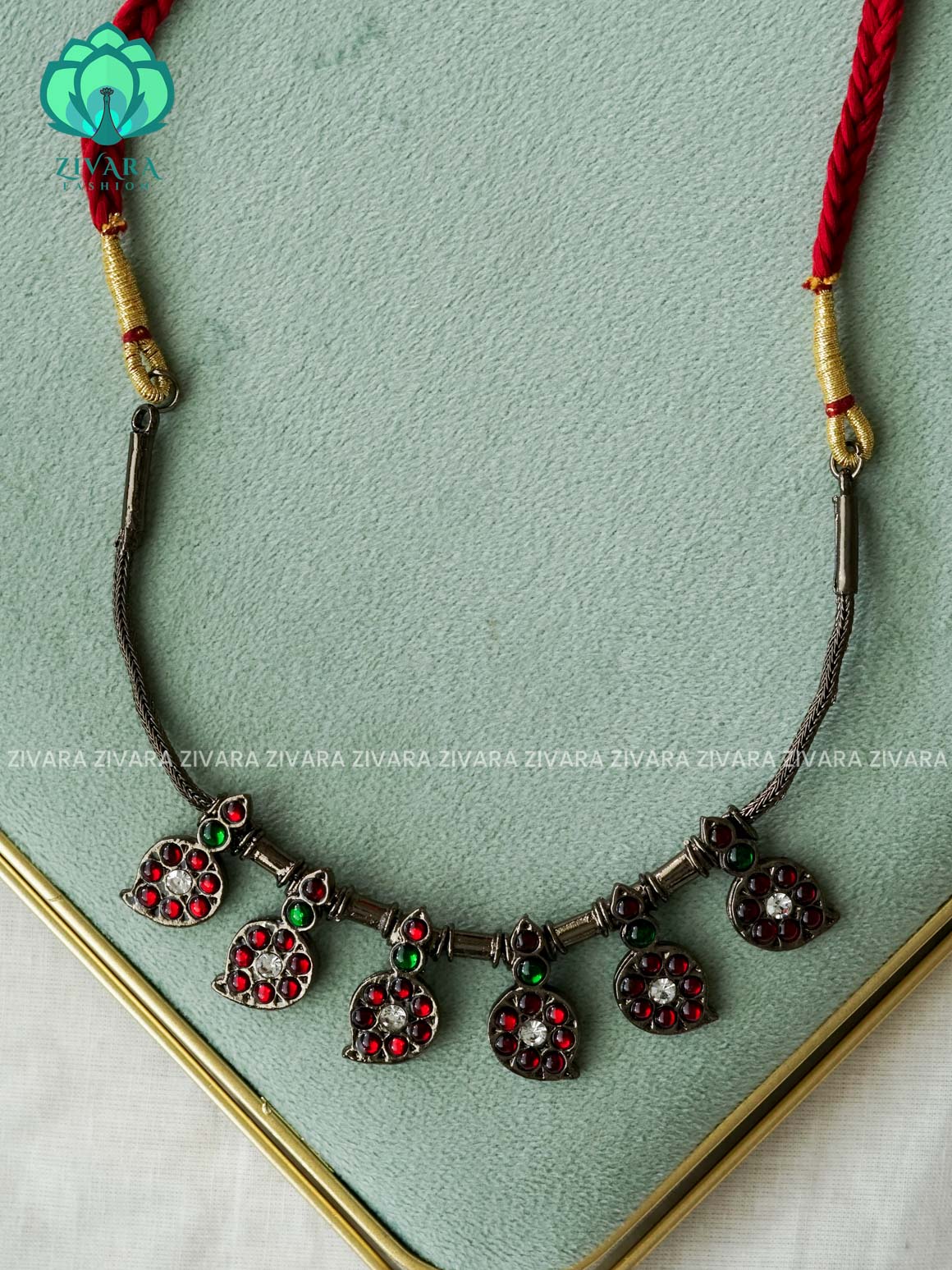 RED AND GREEN - MANGO - BLACK KEMP HANDMADE NECKWEAR  - latest kemp dance jewellery collection