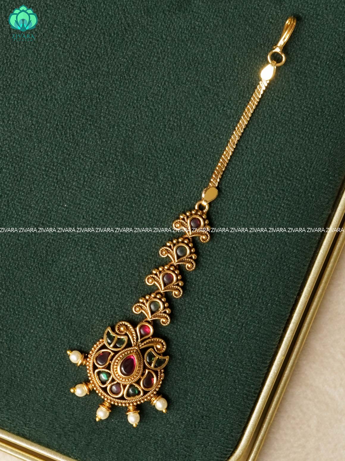 FLORAL TIKKA/CHUTTI -  bridal head accessory- latest bridal collection - Zivara fashion