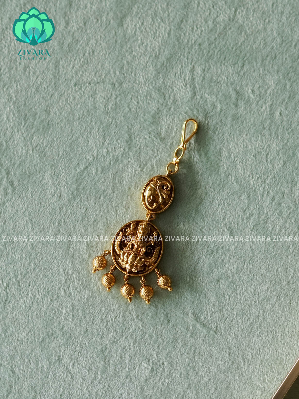 TEMPLE MOTIF MATTE polish chutti   - Bridal maang tikka, chutti- bridal head accessory- latest bridal collection - Zivara fashion