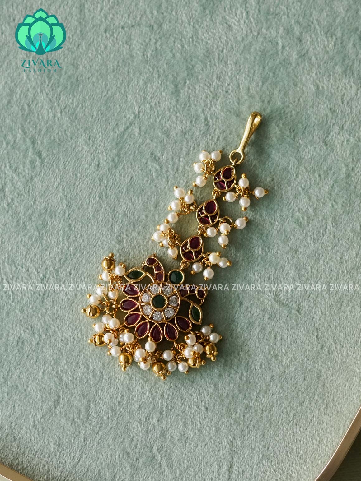 PEACOCK MOTIF gold polish chutti   - Bridal maang tikka, chutti- bridal head accessory- latest bridal collection - Zivara fashion