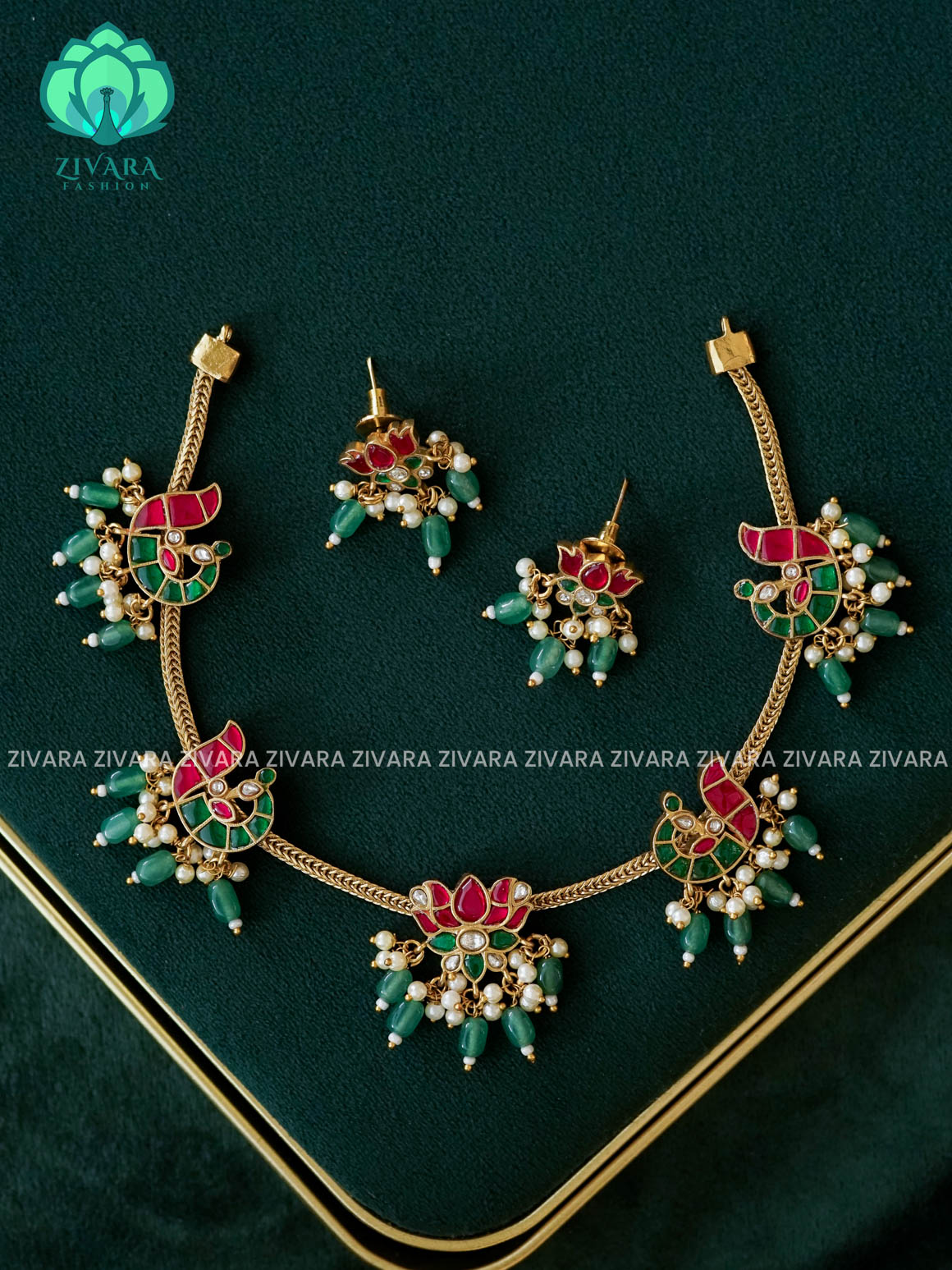 AKSHAYAM - JADAU BRIDAL Lous  NECKWEAR  -Traditional south indian premium neckwear withOUT studs - Zivara Fashion- latest jewellery design