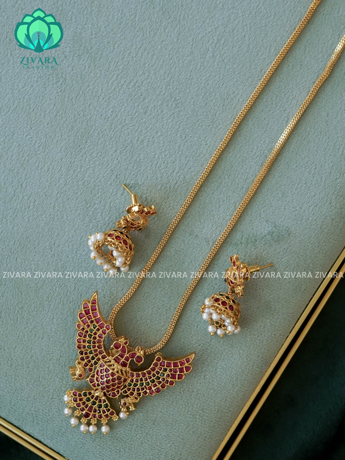 GENDABERUNDA PENDANT WITH CHAIN - Traditional PREMIUM MATTE polish MIDCHEST neckwear - Zivara Fashion