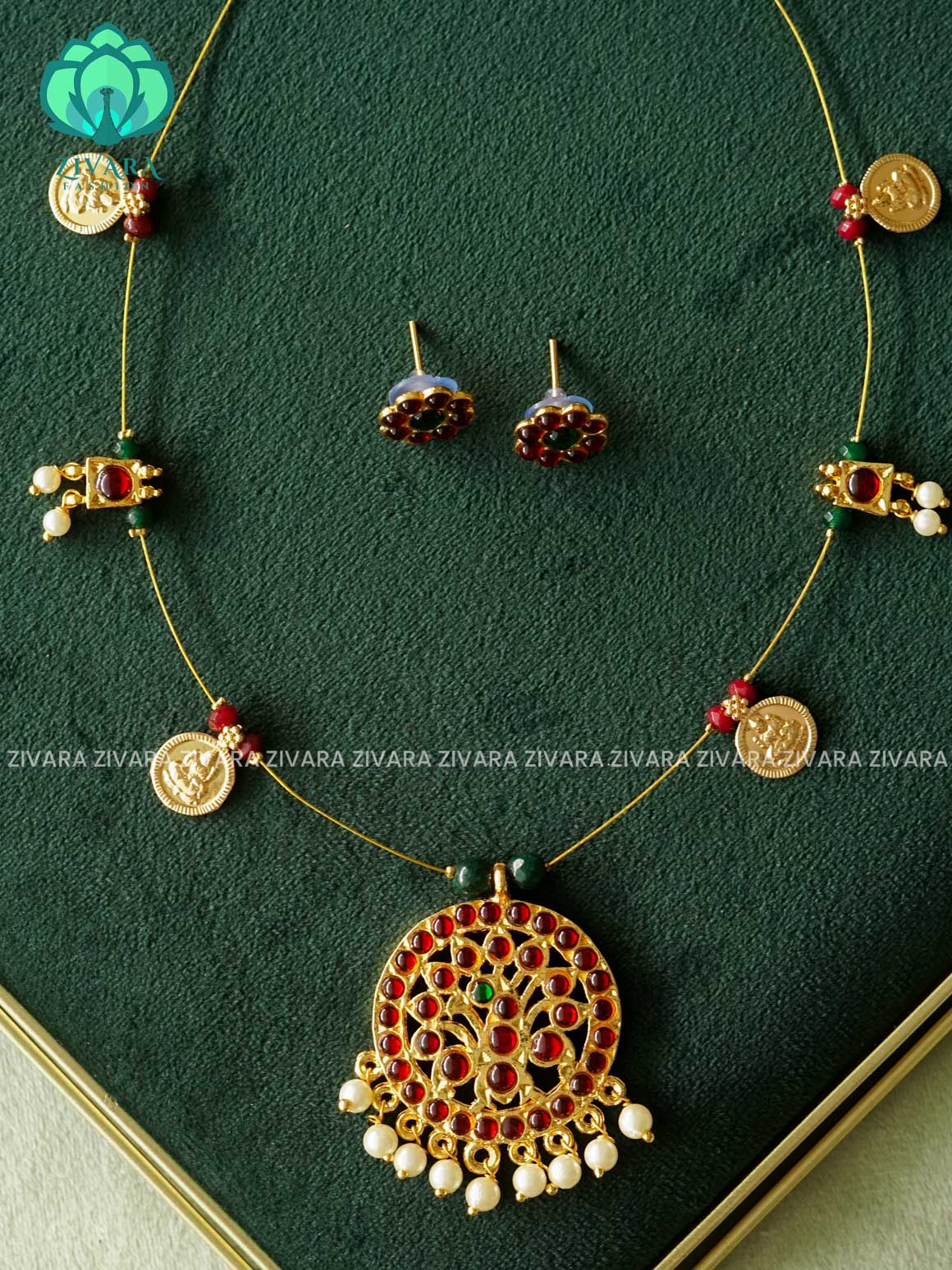 KEMP-  TAMARA pendant INVISIBLE MINIMAL ELEGANT HANDMADE NECKLACE WITH BRILLIANT FINISH MOTIFS- ZIVARA FASHION