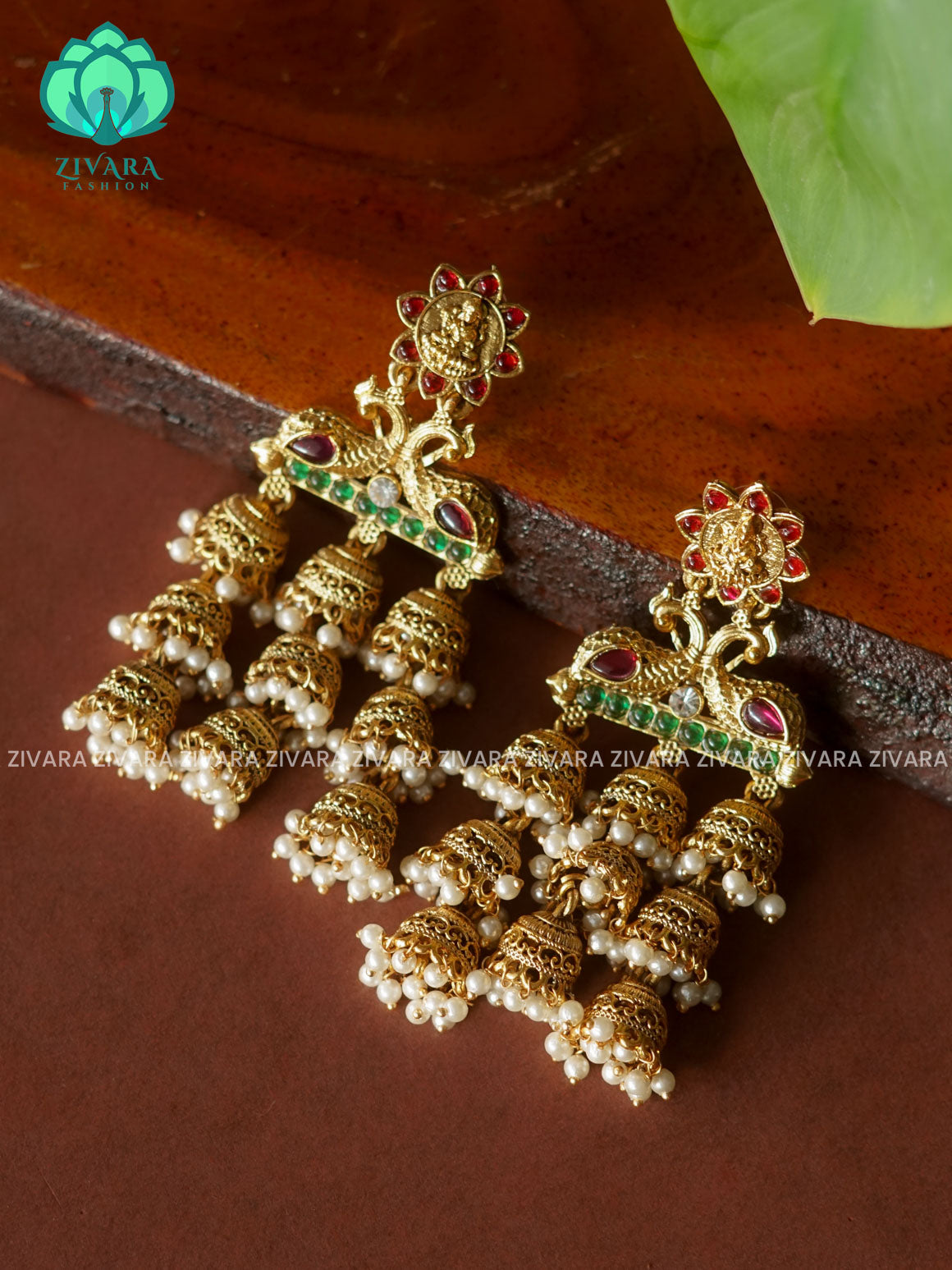 TRIPLE JHUMKA - TRADITIONAL NORMAL MATTE  polish HEAVY JHUMKA- latest jewellery collection- zivara fashion