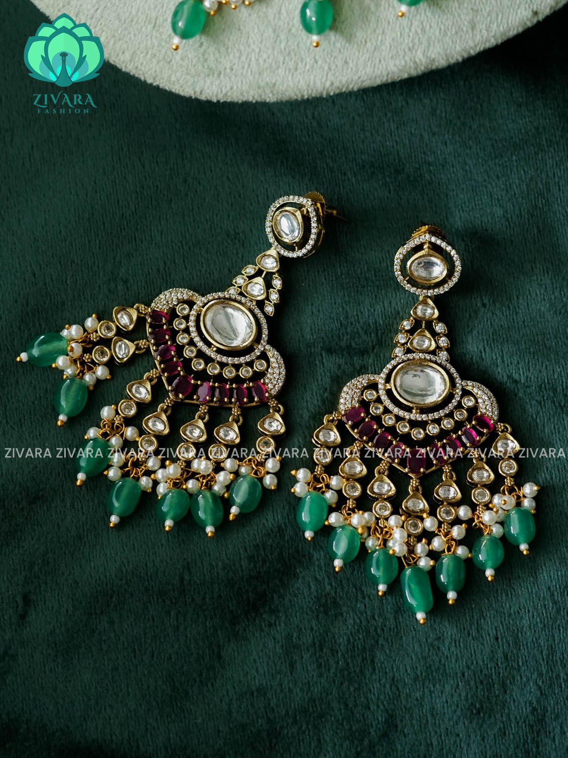 AKSHAYAM - HEAVY BRIDAL MOZANITE CHOKER -TRADITIONAL CHOKER COLLECTION - LATEST JEWELLERY COLLECTION-ZIVARA FASHION