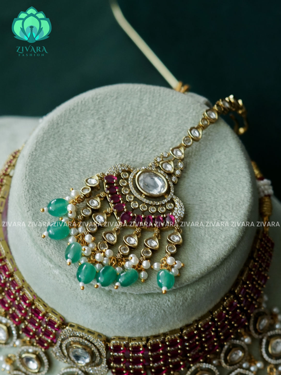 AKSHAYAM - HEAVY BRIDAL MOZANITE CHOKER -TRADITIONAL CHOKER COLLECTION - LATEST JEWELLERY COLLECTION-ZIVARA FASHION