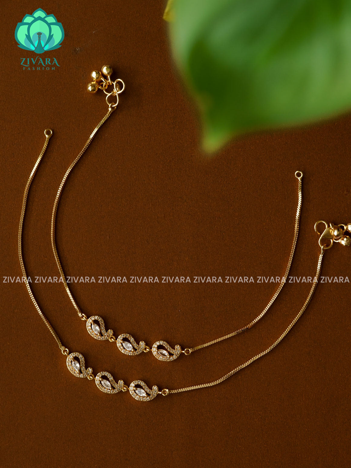 Trending STONE GOLD DAILY  wear anklets (10.5 inch approx )for women- latest jewellery- ZIVARA FASHION