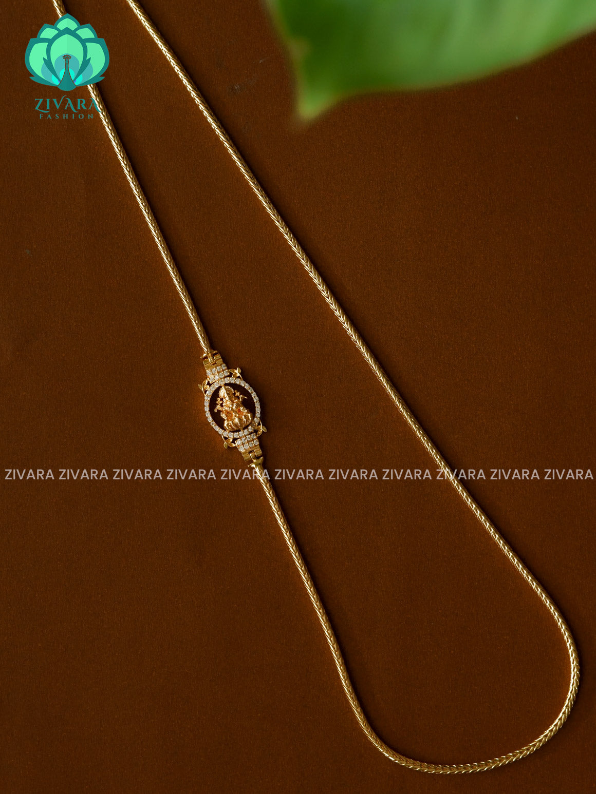 Simple 24" mogapu chain with premium gold polish  -Traditional south indian premium neckwear with earrings- Zivara Fashion- latest jewellery design.