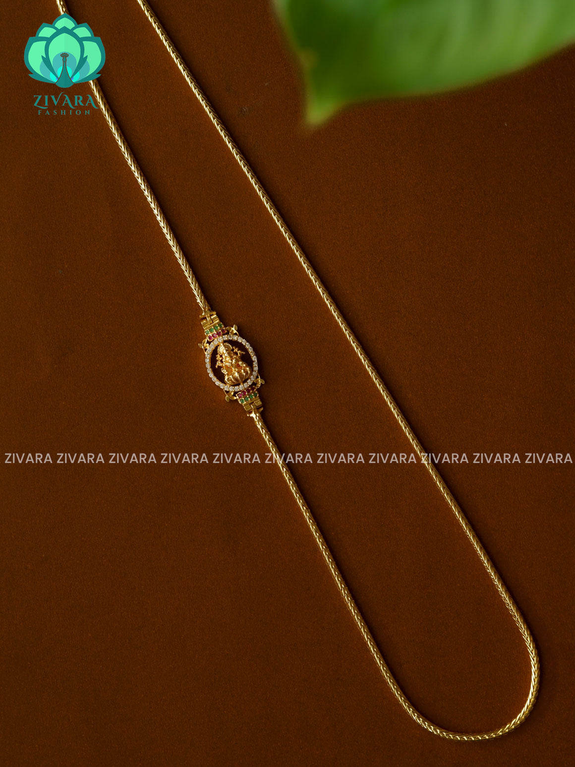 Simple 24" mogapu chain with premium gold polish  -Traditional south indian premium neckwear with earrings- Zivara Fashion- latest jewellery design.