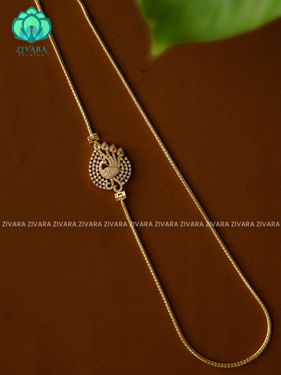 Simple 24" mogapu chain with premium gold polish  -Traditional south indian premium neckwear with earrings- Zivara Fashion- latest jewellery design.