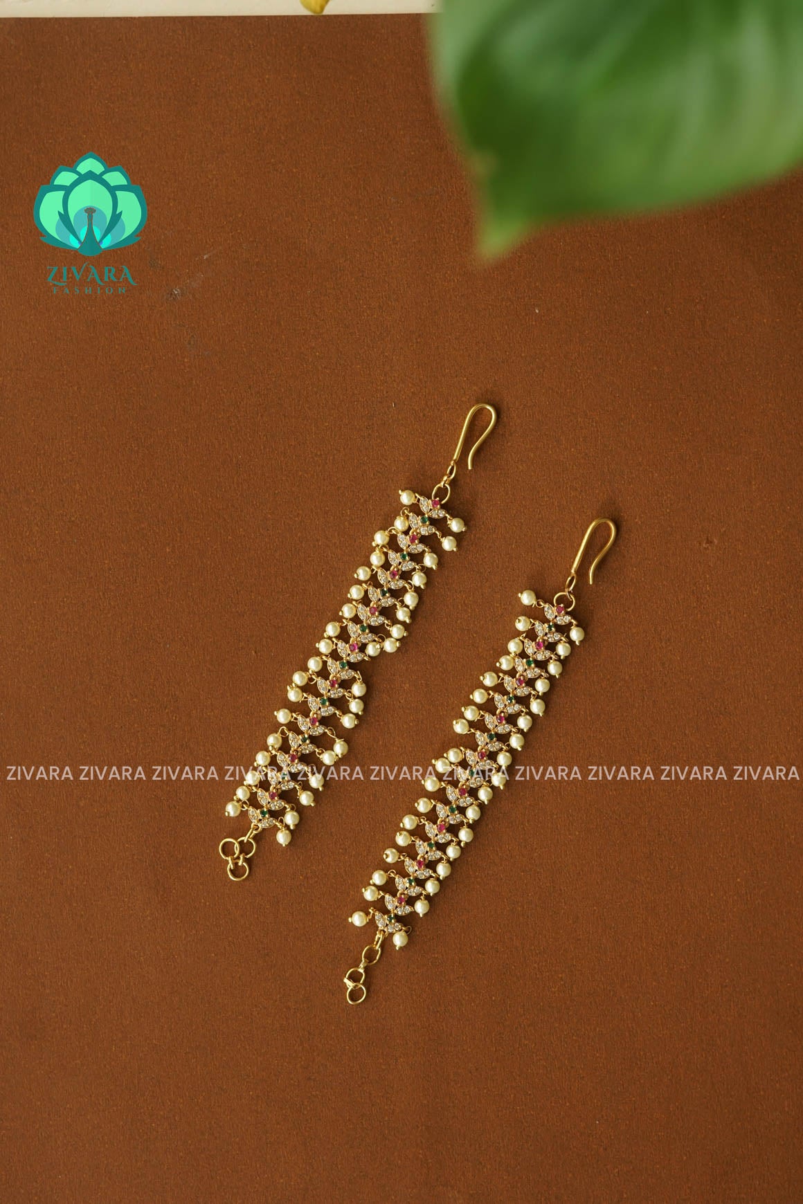 Straight simple chain - Traditional earchains /maatals- bridal accessory- zivara fashion-latest jewellery collection