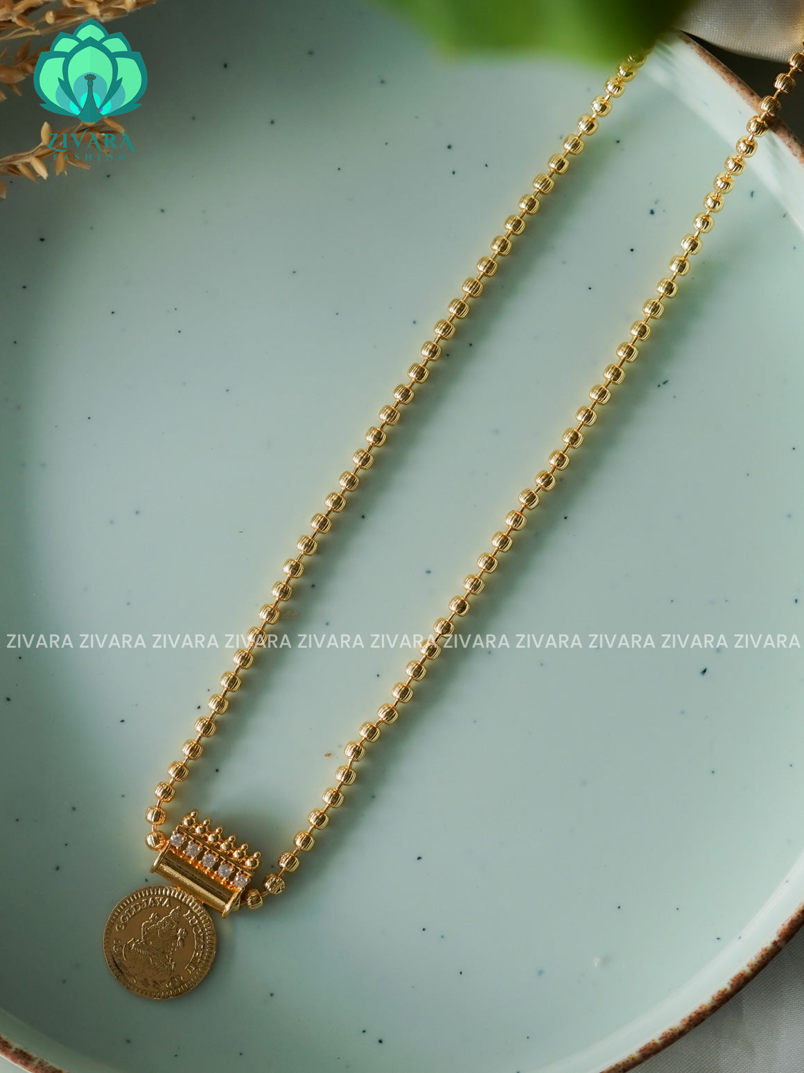 ANANYA SERIES - SMALL SIZE KIDS FRIENDLY GREEN PALAKKAD Traditional south indian premium neckwear withOUT earrings- Zivara Fashion- latest jewellery design