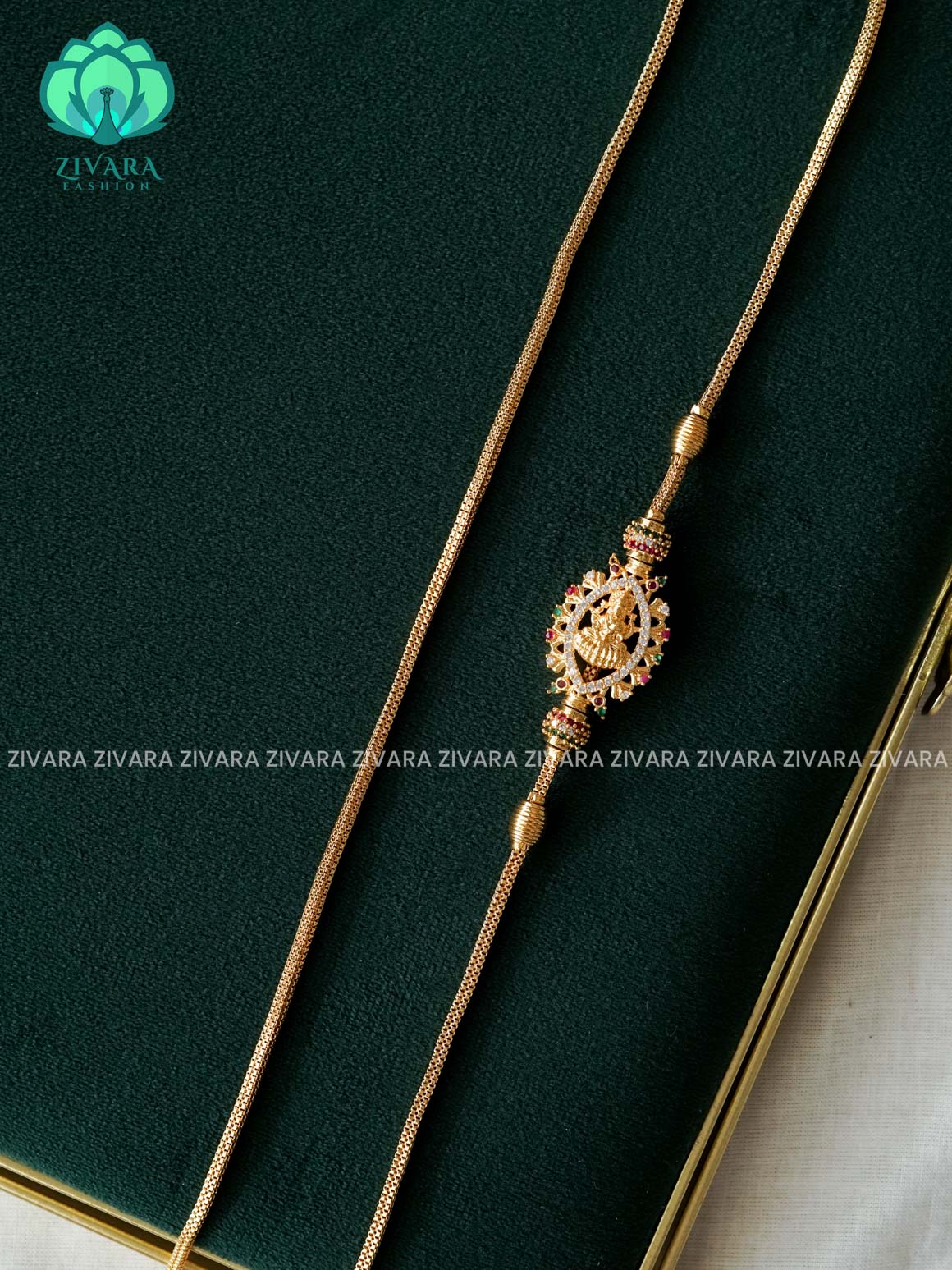 TRENDING TEMPLE MOGAPU CHAIN 24"inches - Traditional south indian premium neckwear - Zivara Fashion- latest jewellery design