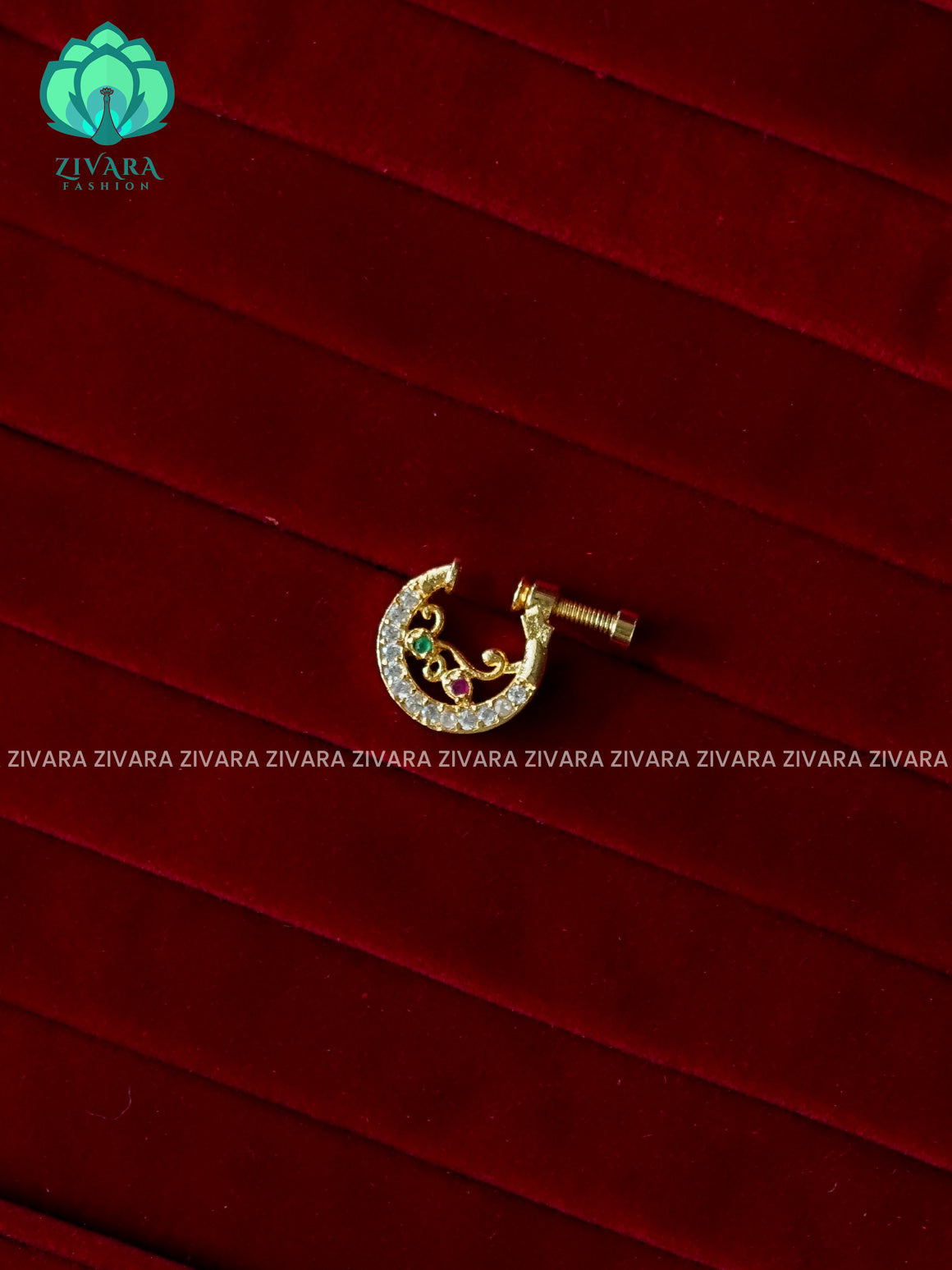 TRADITIONAL RING TYPE NON PIERCING NOSEPIN- ZIVARA FASHION
