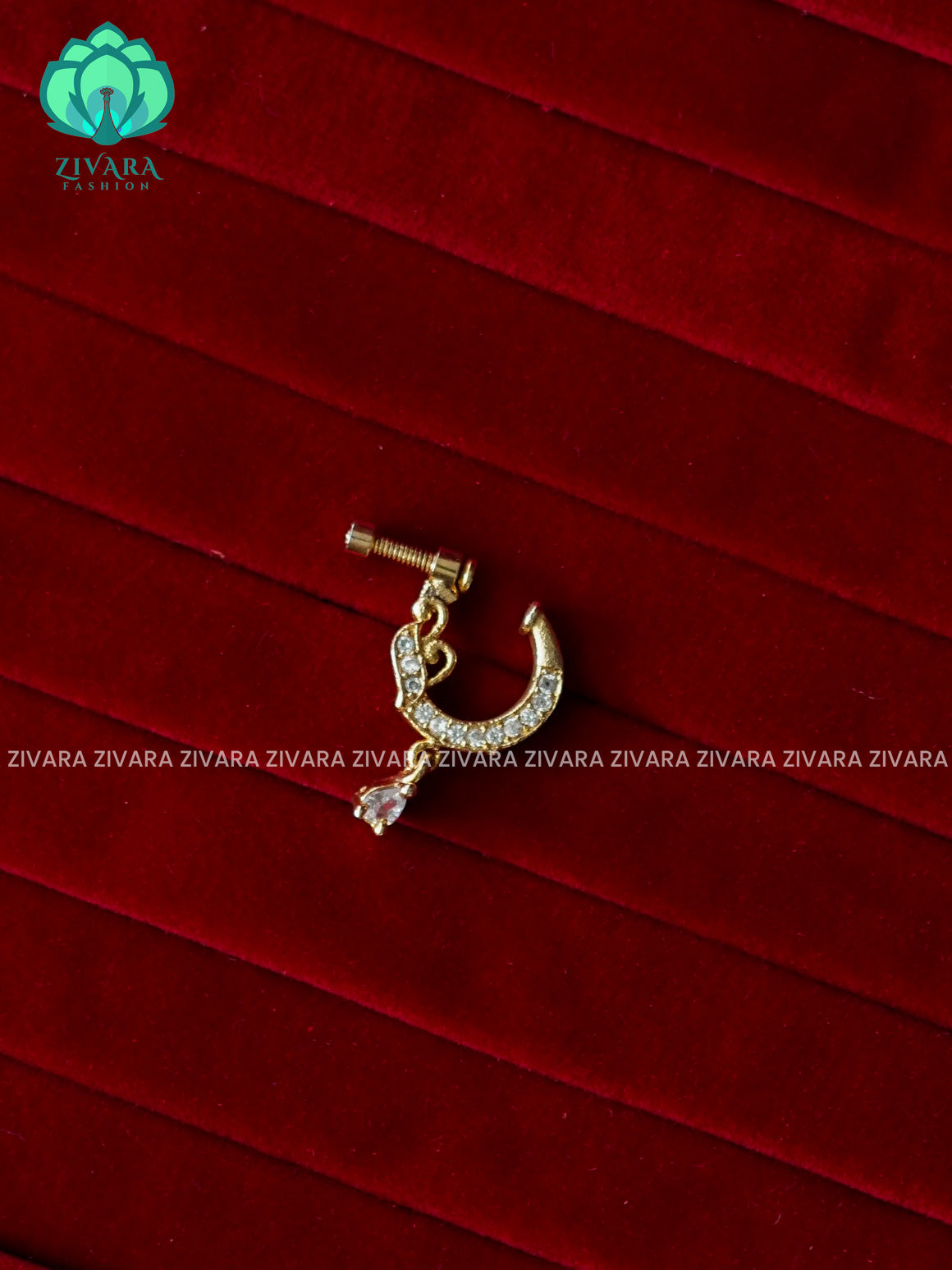 TRADITIONAL RING TYPE NON PIERCING NOSEPIN- ZIVARA FASHION