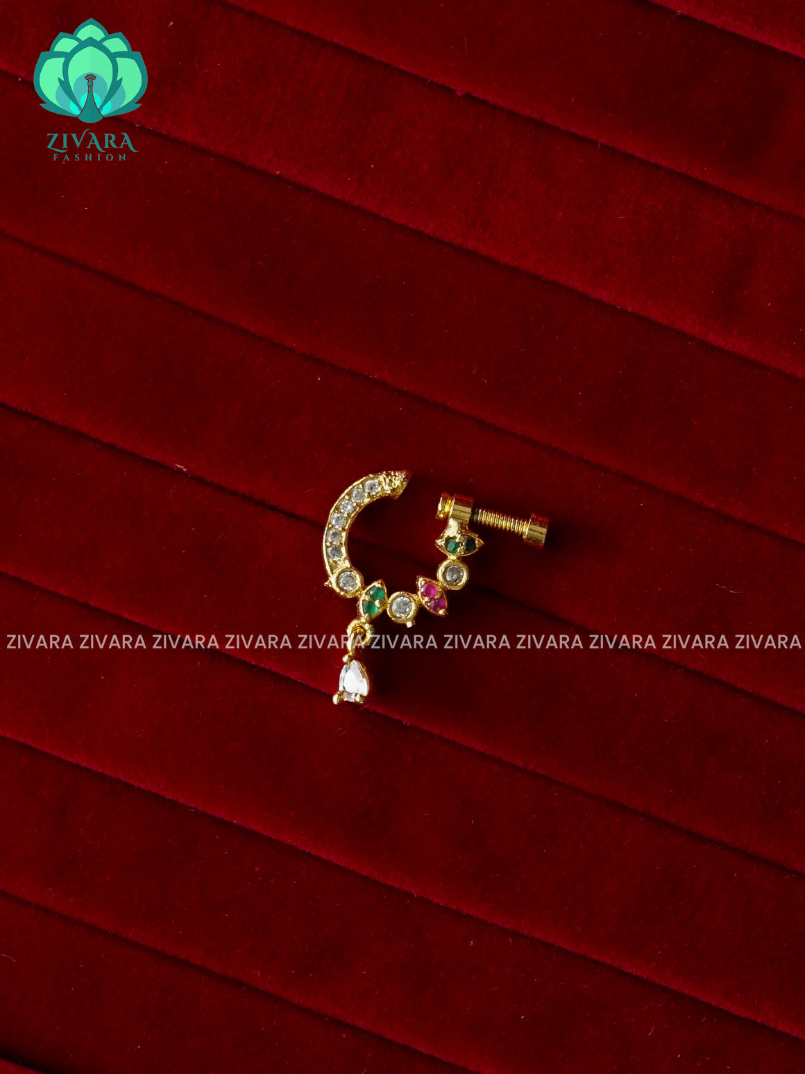 TRADITIONAL RING TYPE NON PIERCING NOSEPIN- ZIVARA FASHION