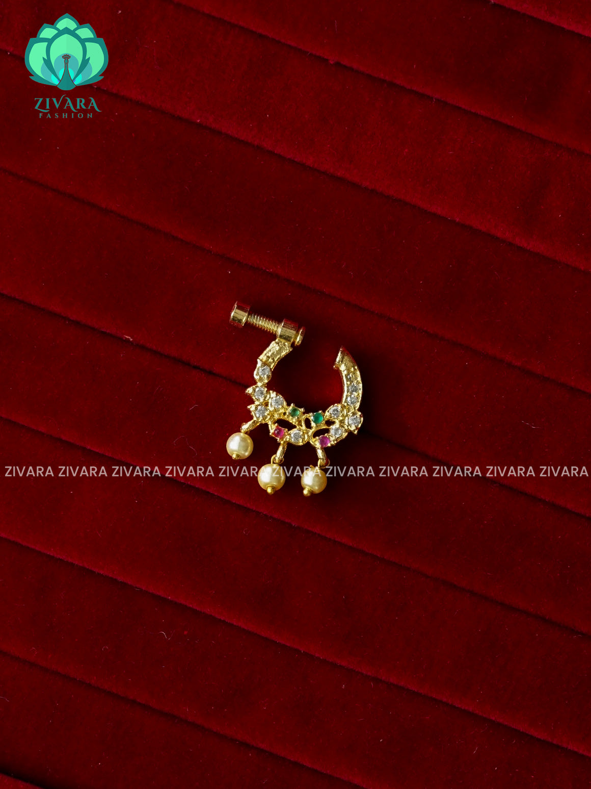 TRADITIONAL RING TYPE NON PIERCING NOSEPIN- ZIVARA FASHION