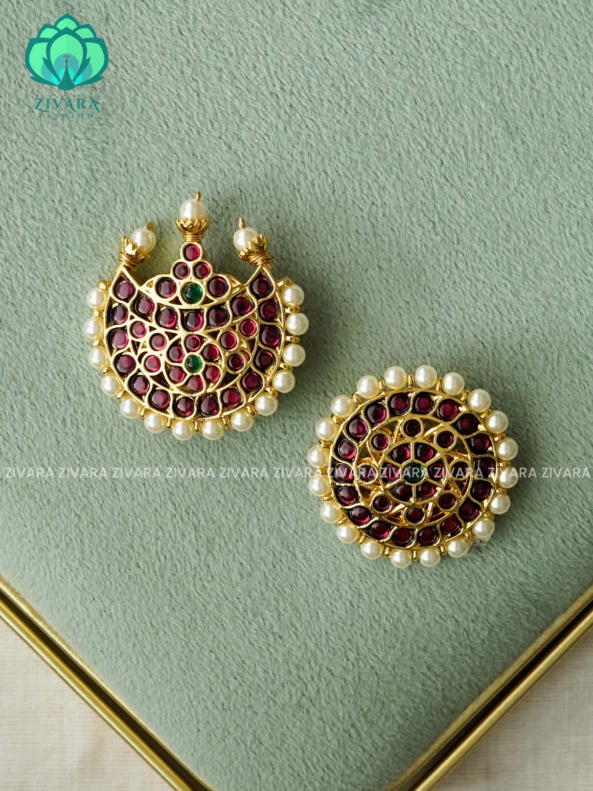 MATHANGI- SUN MOON- REAL KEMP BHARATHANATYAM DANCE PREMIUM JEWELLERY