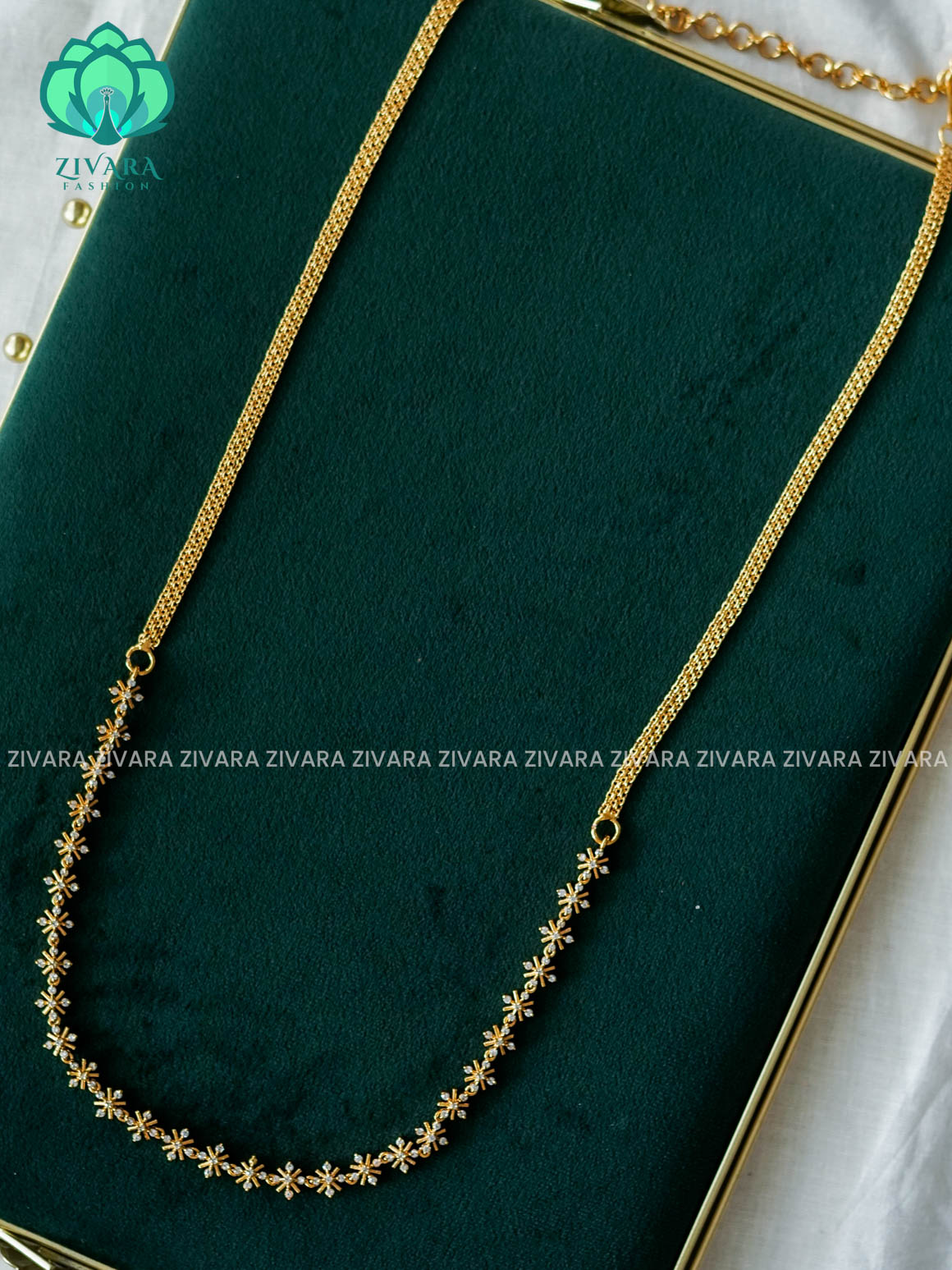 WHITE STONE - 2 IN 1 HIPCHAIN CUM HAARAM - PREMIUM MATTE FINISH - Latest Collection - Zivara FashioN