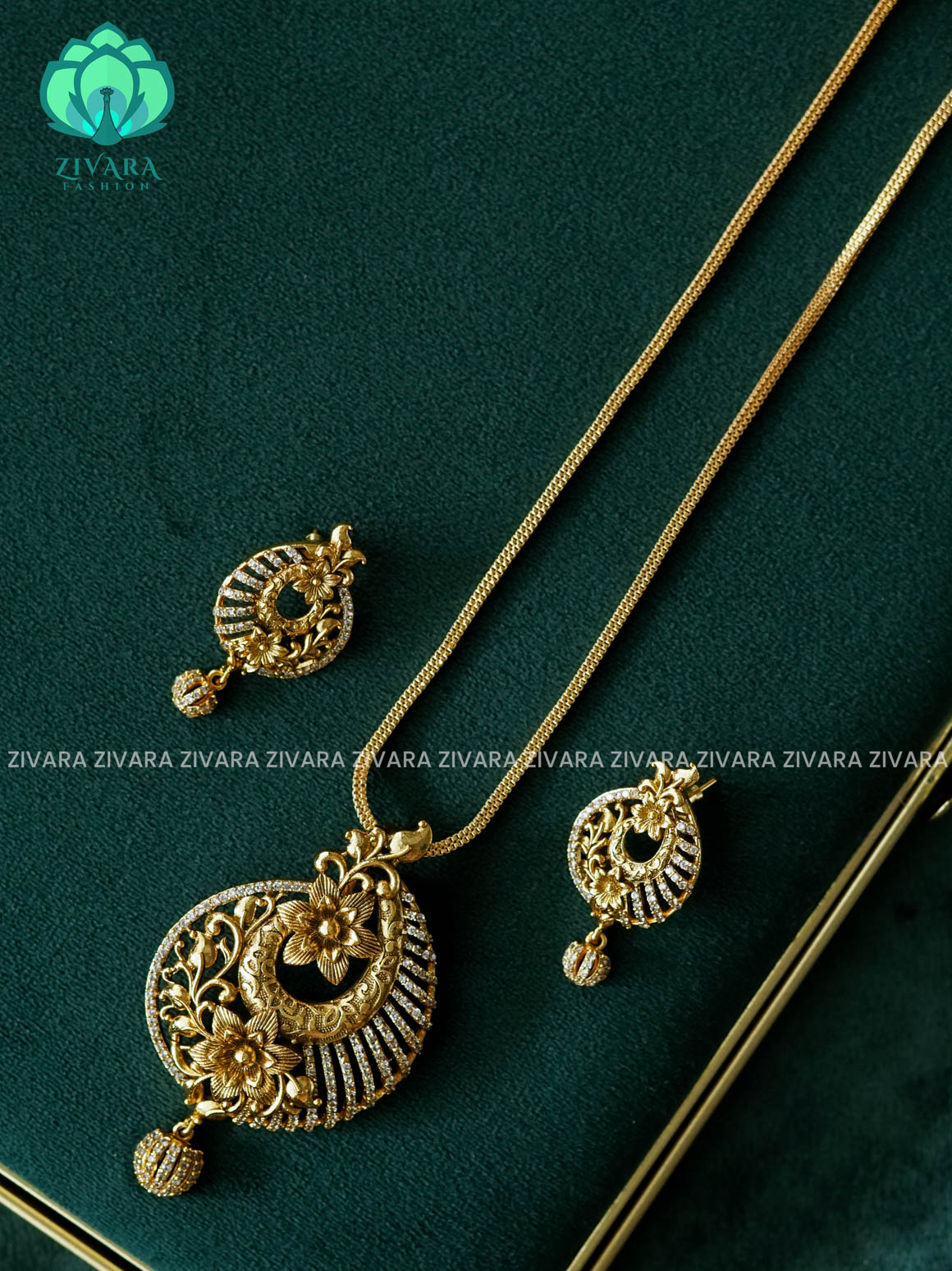 VINTAGE TEMPLE   PENDANT WITH CHAIN - Traditional PREMIUM MATTE polish MIDCHEST neckwear - Zivara Fashion