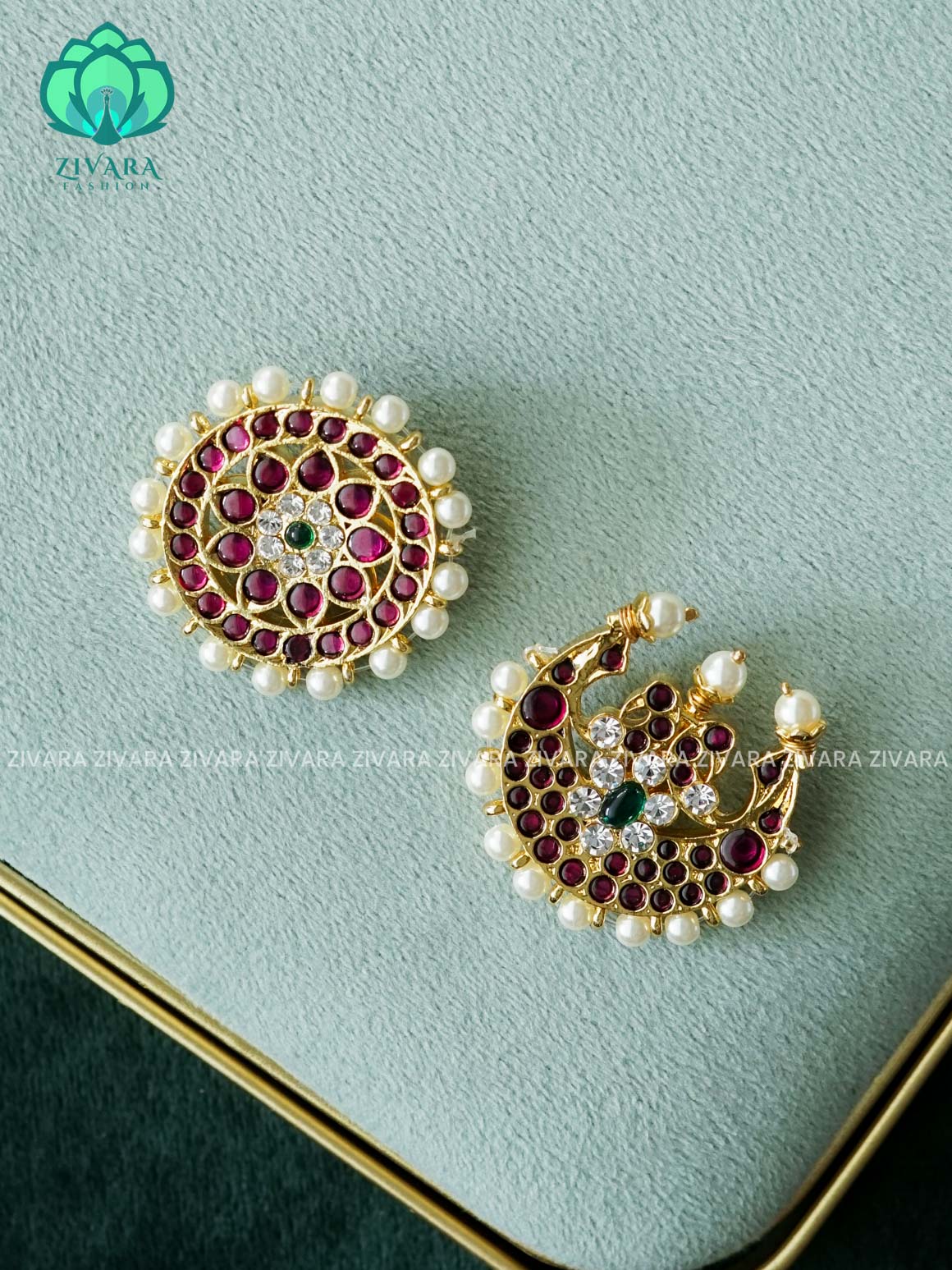 MATHANGI- SUN MOON- REAL KEMP BHARATHANATYAM DANCE PREMIUM JEWELLERY