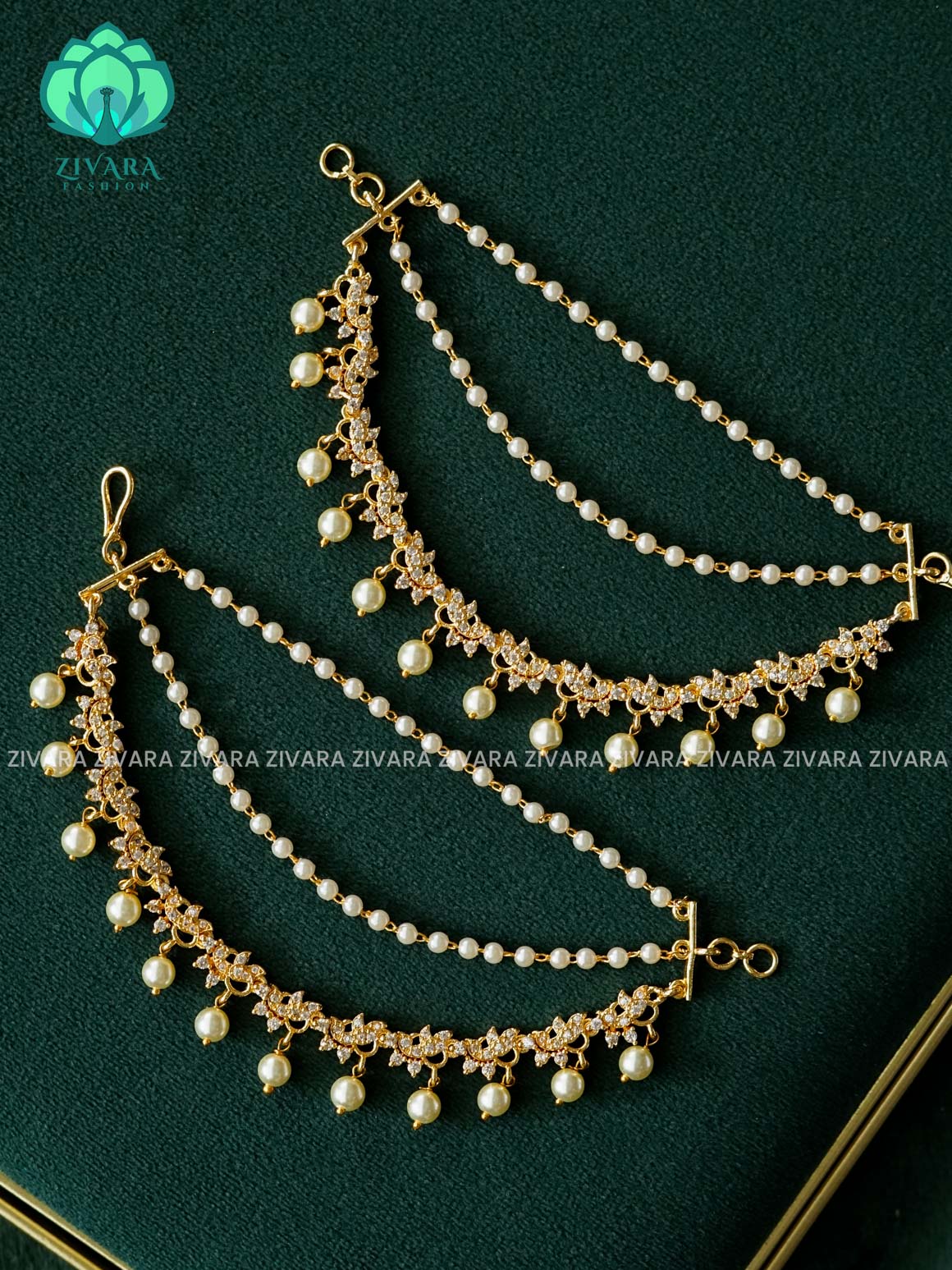 3 layer earchains/maatals- bridal accessory- zivara fashion-latest jewellery collection