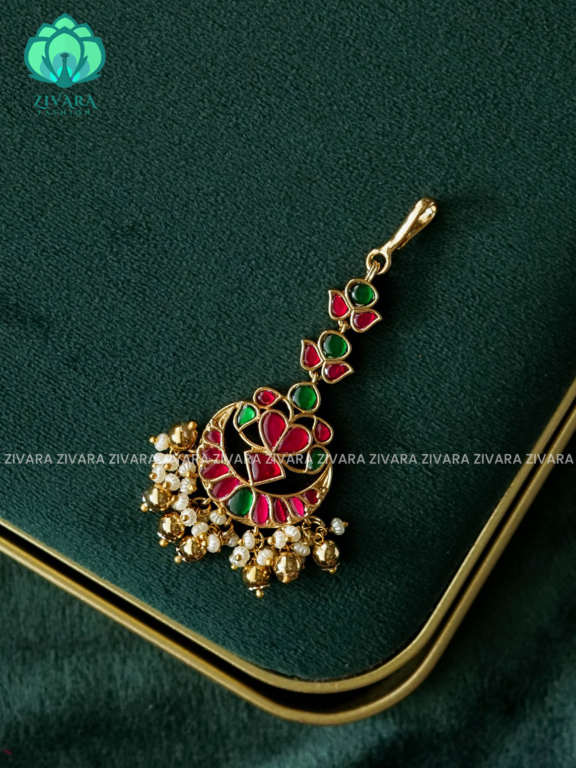 MOTIF FREE JADAU TIKKA -  bridal head accessory- latest bridal collection - Zivara fashion